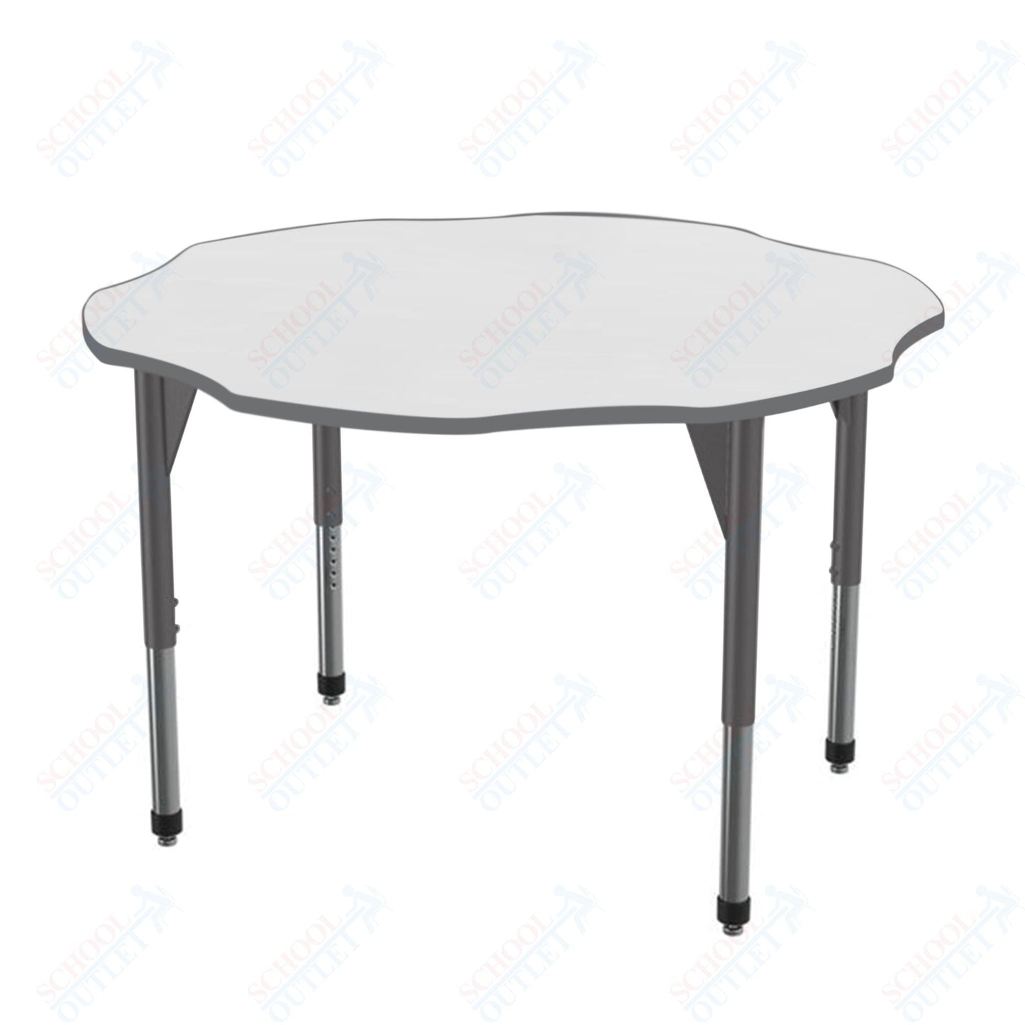 Marco Premier Series 60" Flower Activity Table w/ Dry Erase Top Adj Height 21" - 31" (43 - 2208 - DB) - SchoolOutlet