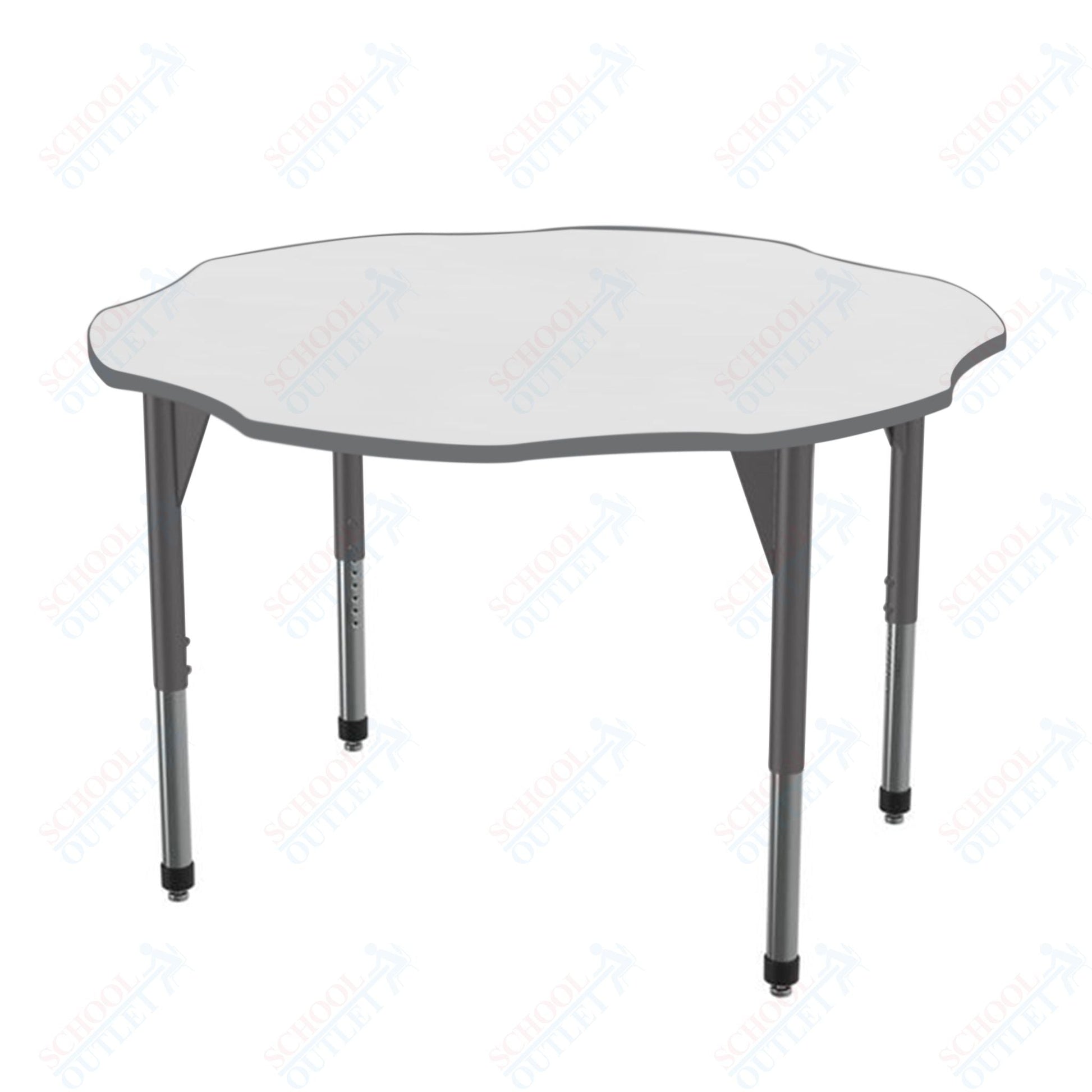 Marco Premier Series 60" Flower Activity Table w/ Dry Erase Top Adj Height 21" - 31" (43 - 2208 - DB) - SchoolOutlet