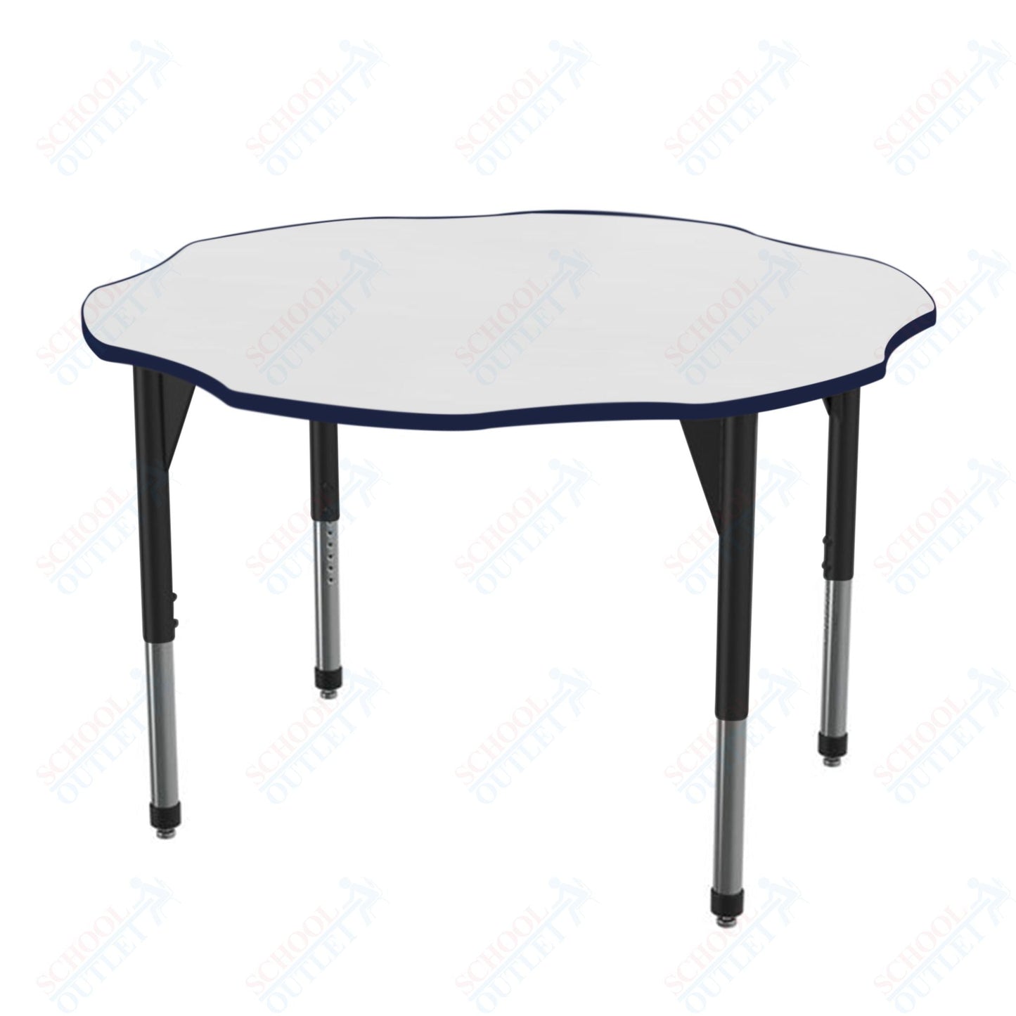 Marco Premier Series 60" Flower Activity Table w/ Dry Erase Top Adj Height 21" - 31" (43 - 2208 - DB) - SchoolOutlet