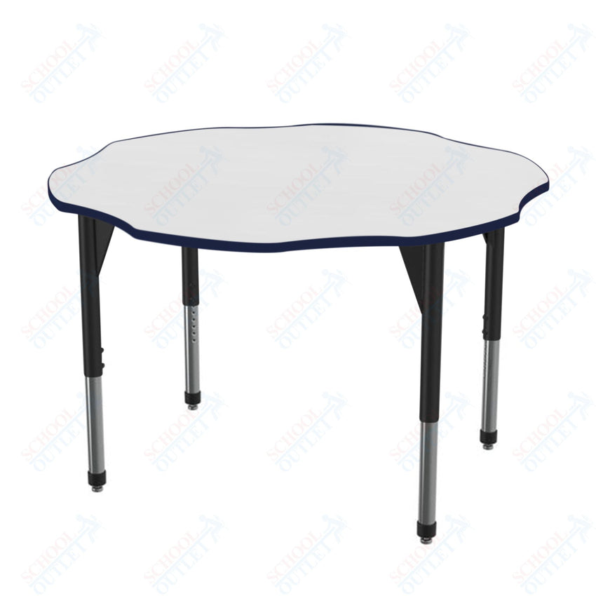 Marco Premier Series 60" Flower Activity Table w/ Dry Erase Top Adj Height 21" - 31" (43 - 2208 - DB) - SchoolOutlet