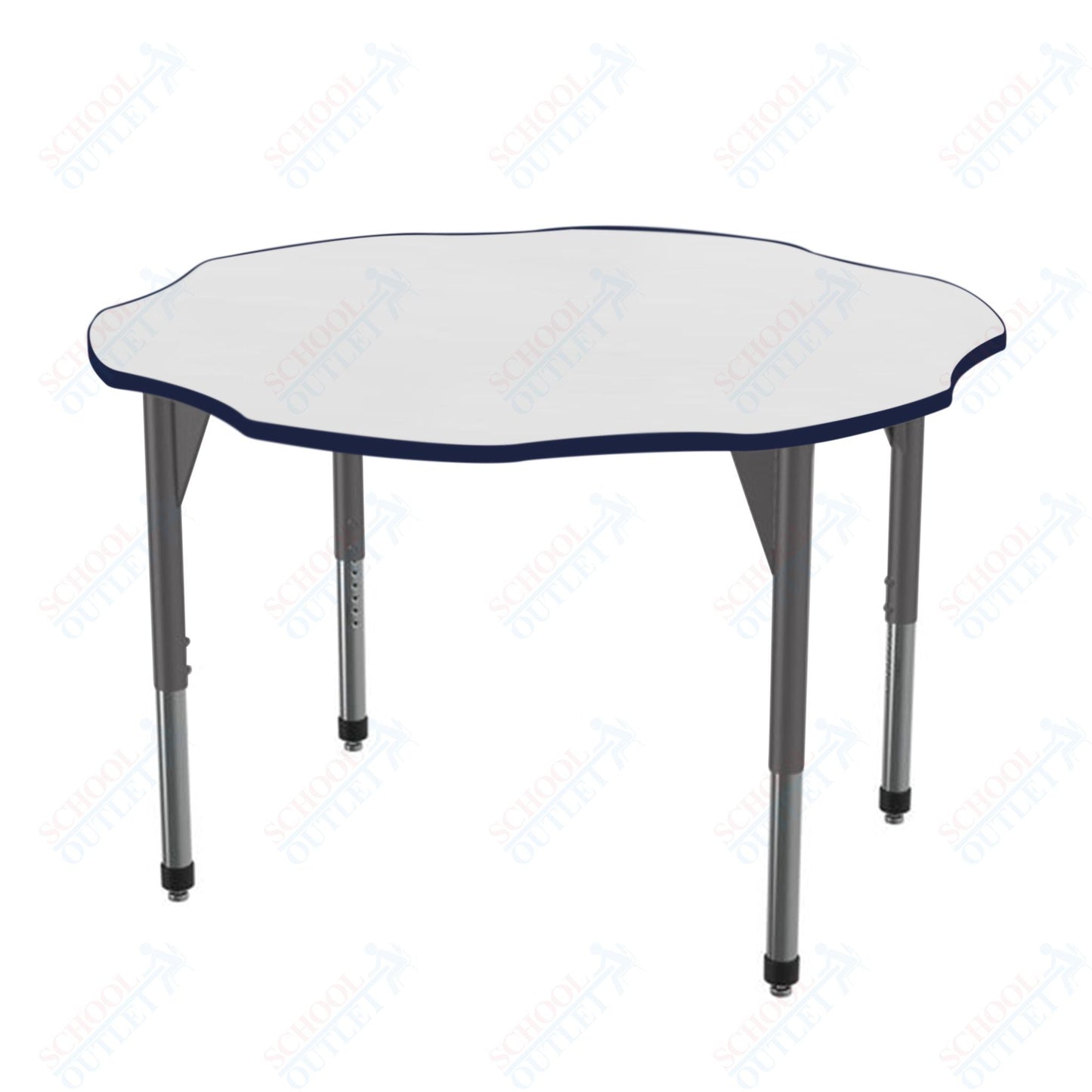 Marco Premier Series 60" Flower Activity Table w/ Dry Erase Top Adj Height 21" - 31" (43 - 2208 - DB) - SchoolOutlet