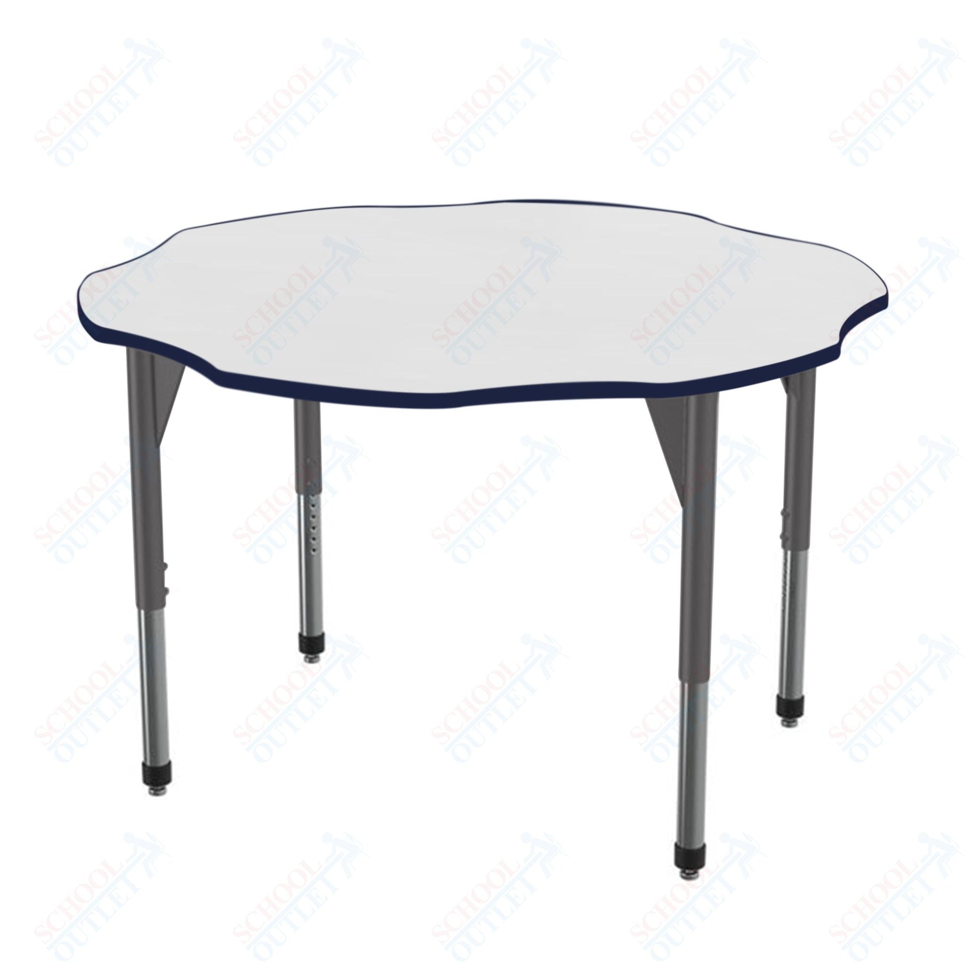 Marco Premier Series 60" Flower Activity Table w/ Dry Erase Top Adj Height 21" - 31" (43 - 2208 - DB) - SchoolOutlet