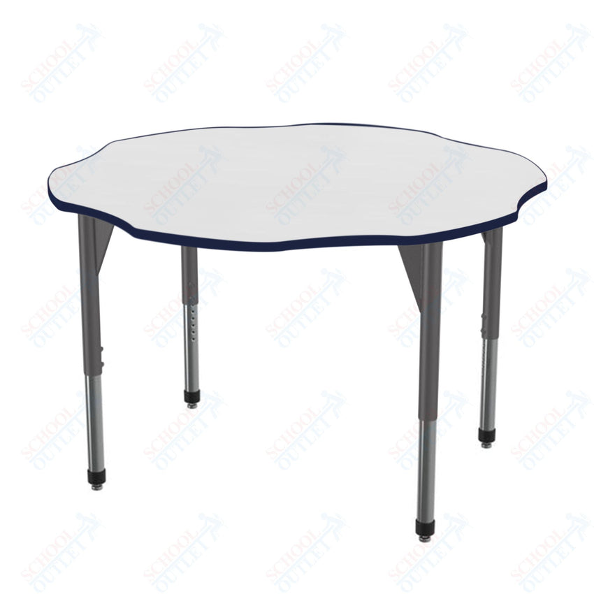 Marco Premier Series 60" Flower Activity Table w/ Dry Erase Top Adj Height 21" - 31" (43 - 2208 - DB) - SchoolOutlet