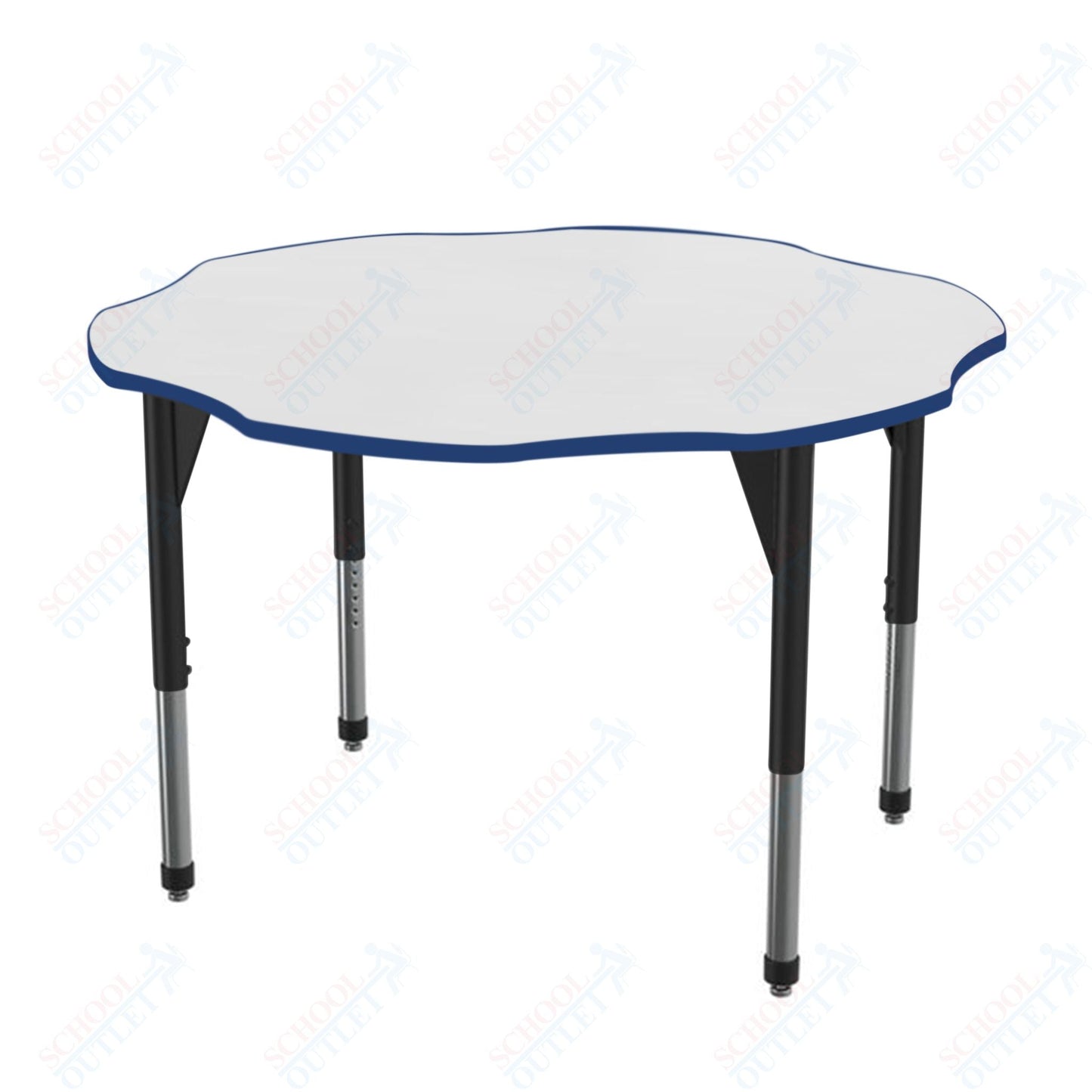 Marco Premier Series 60" Flower Activity Table w/ Dry Erase Top Adj Height 21" - 31" (43 - 2208 - DB) - SchoolOutlet