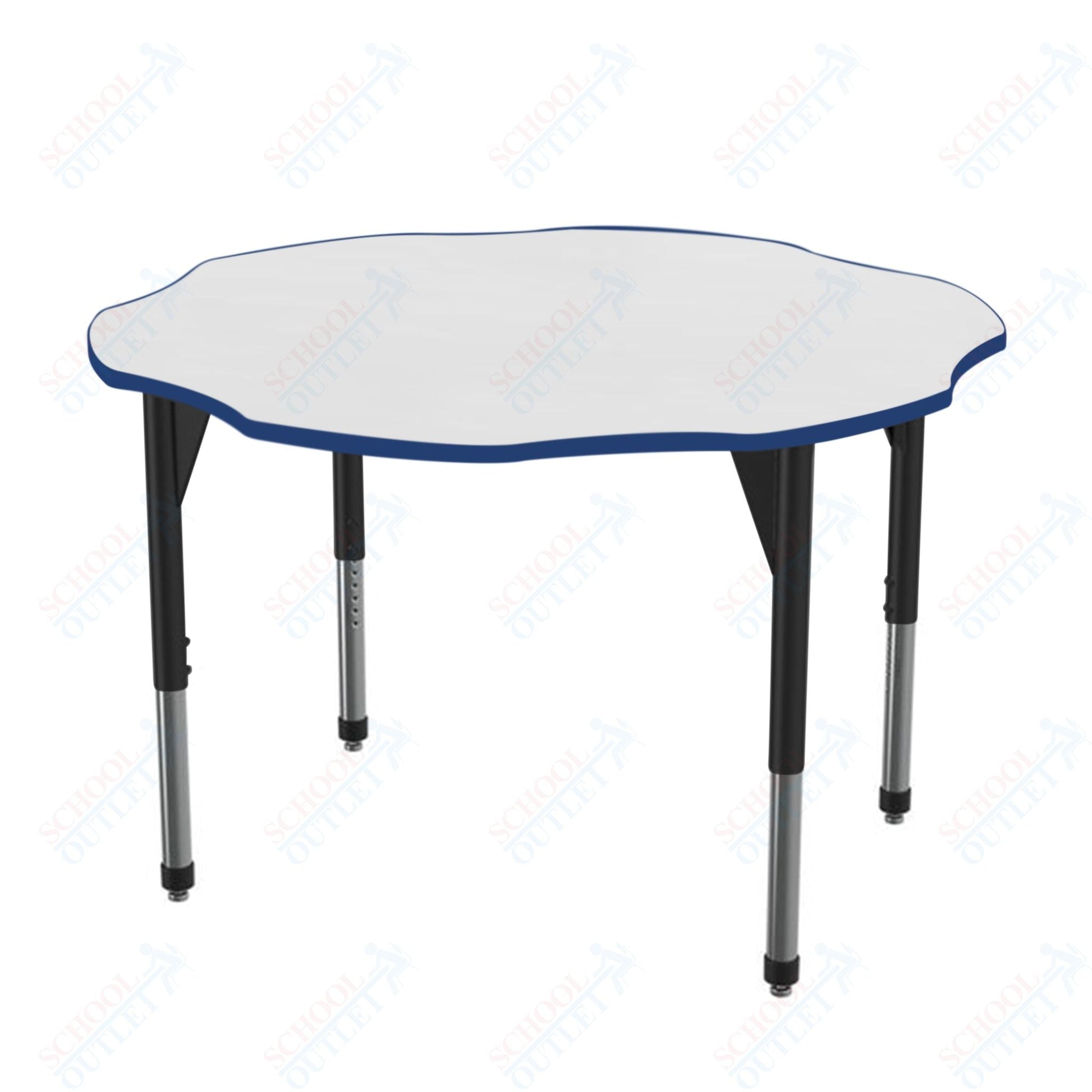 Marco Premier Series 60" Flower Activity Table w/ Dry Erase Top Adj Height 21" - 31" (43 - 2208 - DB) - SchoolOutlet