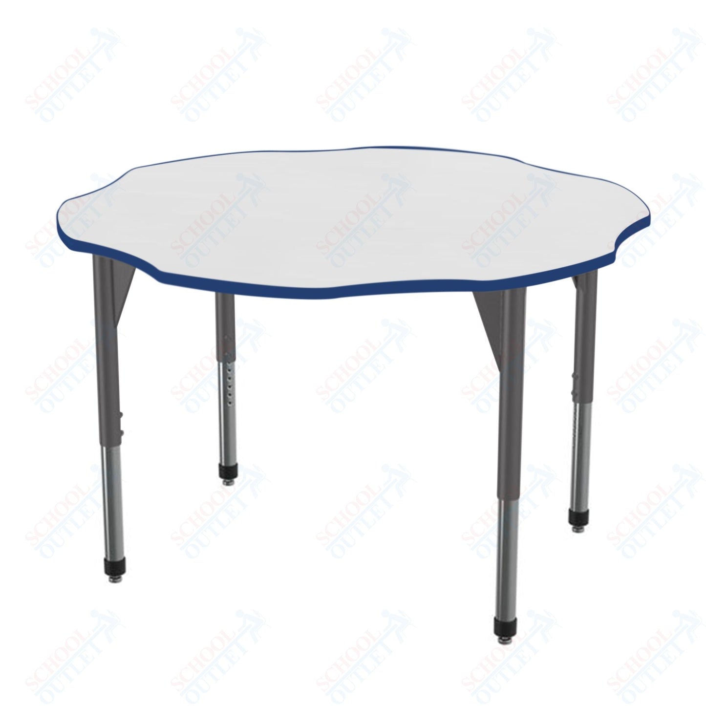 Marco Premier Series 60" Flower Activity Table w/ Dry Erase Top Adj Height 21" - 31" (43 - 2208 - DB) - SchoolOutlet