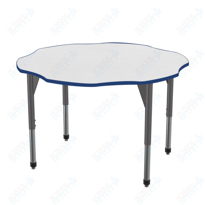 Marco Premier Series 60" Flower Activity Table w/ Dry Erase Top Adj Height 21" - 31" (43 - 2208 - DB) - SchoolOutlet