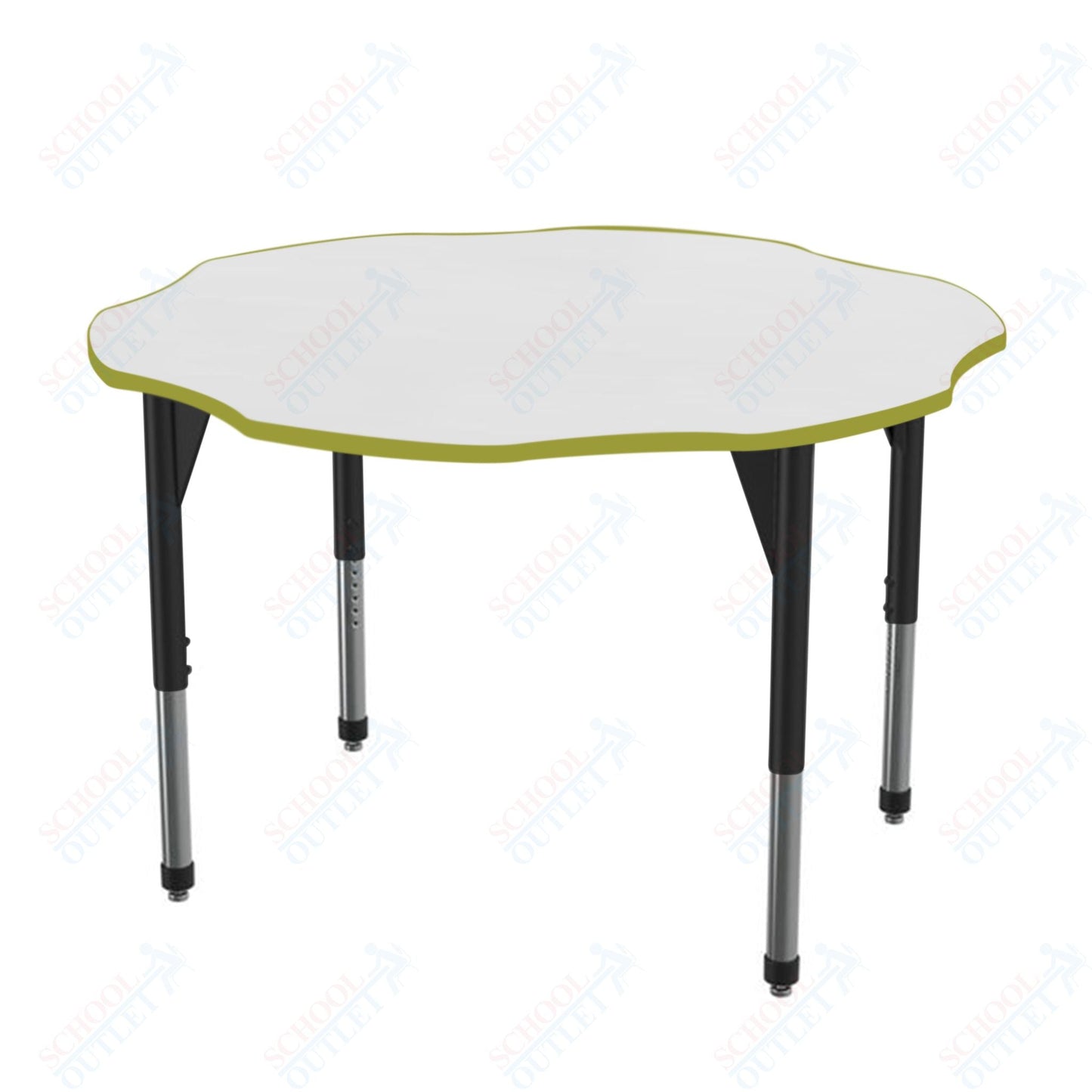 Marco Premier Series 60" Flower Activity Table w/ Dry Erase Top Adj Height 21" - 31" (43 - 2208 - DB) - SchoolOutlet