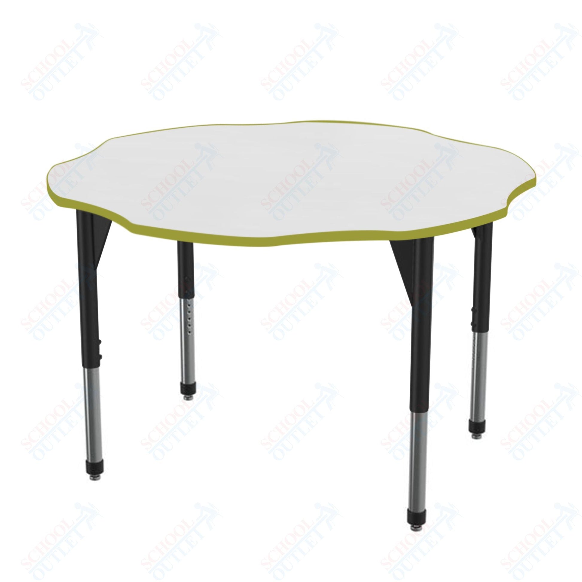 Marco Premier Series 60" Flower Activity Table w/ Dry Erase Top Adj Height 21" - 31" (43 - 2208 - DB) - SchoolOutlet