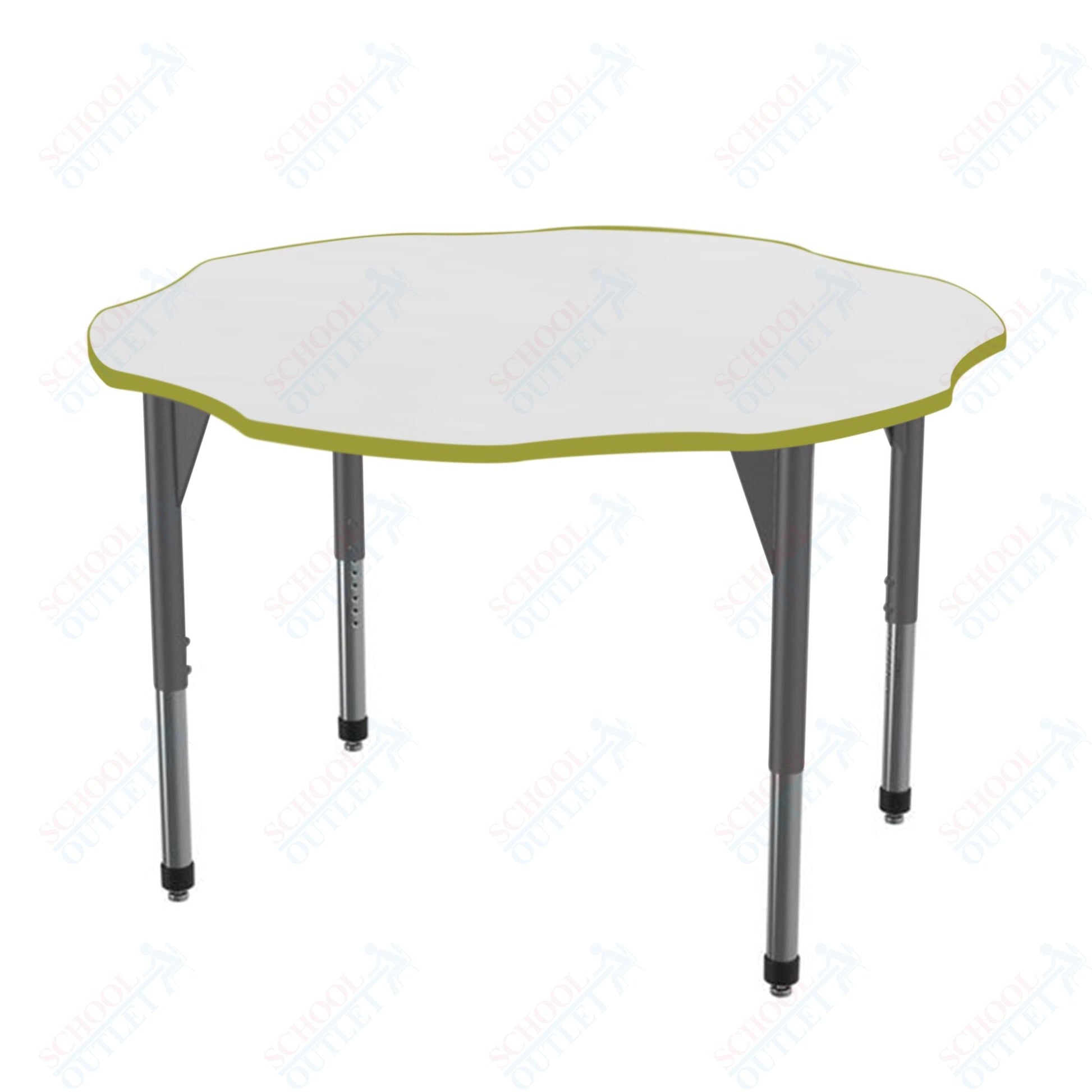 Marco Premier Series 60" Flower Activity Table w/ Dry Erase Top Adj Height 21" - 31" (43 - 2208 - DB) - SchoolOutlet
