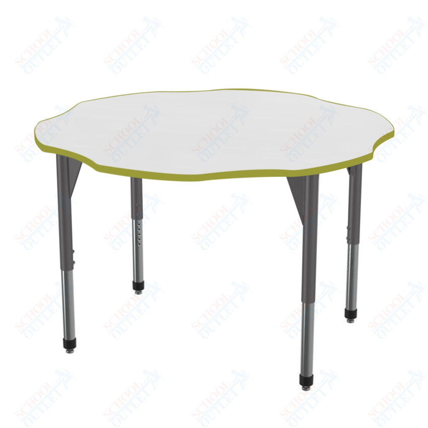 Marco Premier Series 60" Flower Activity Table w/ Dry Erase Top Adj Height 21" - 31" (43 - 2208 - DB) - SchoolOutlet