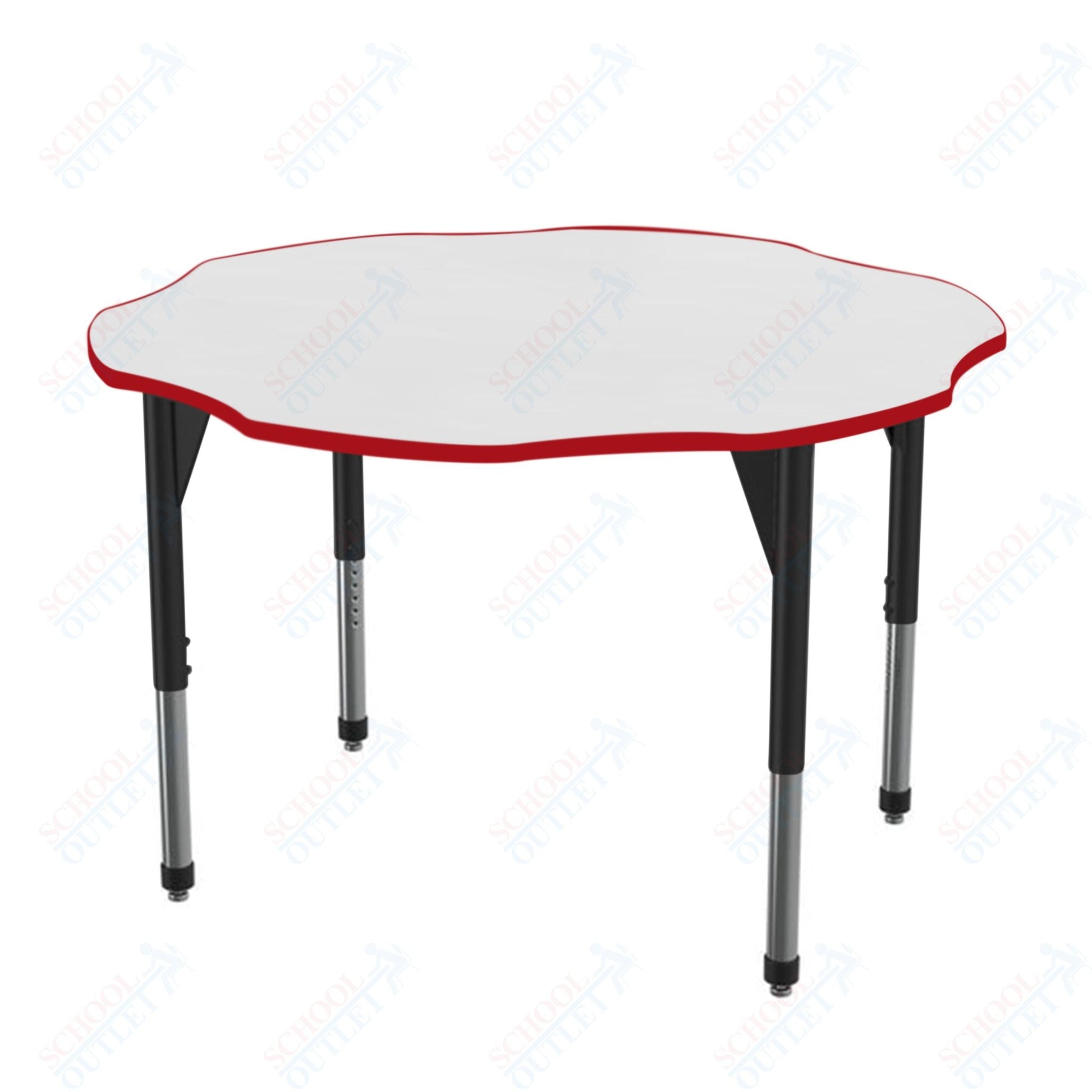 Marco Premier Series 60" Flower Activity Table w/ Dry Erase Top Adj Height 21" - 31" (43 - 2208 - DB) - SchoolOutlet