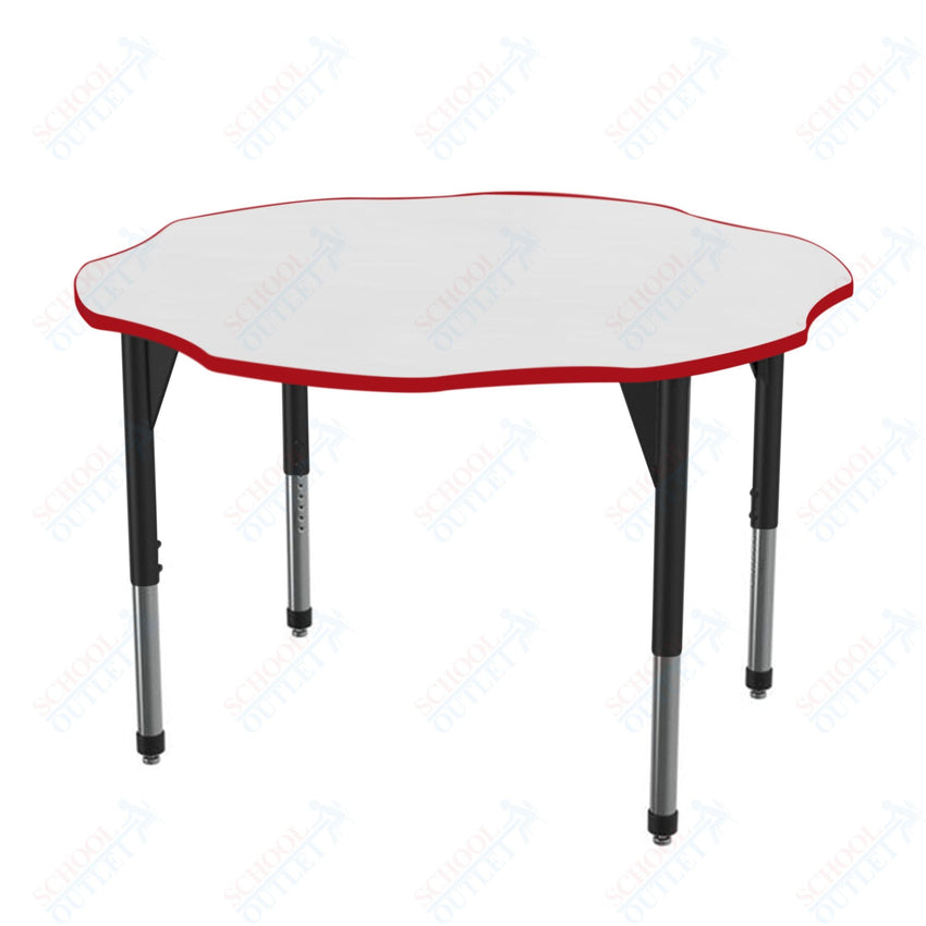 Marco Premier Series 60" Flower Activity Table w/ Dry Erase Top Adj Height 21" - 31" (43 - 2208 - DB) - SchoolOutlet