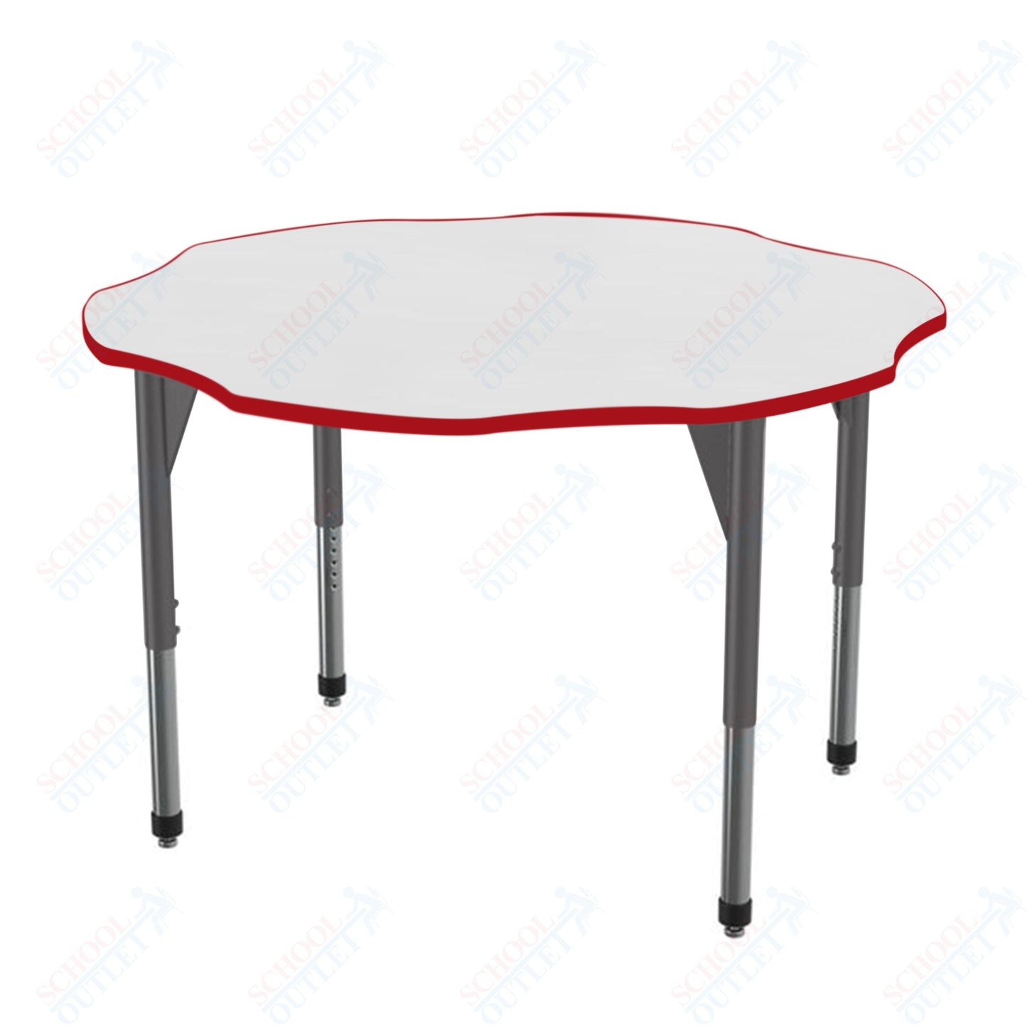 Marco Premier Series 60" Flower Activity Table w/ Dry Erase Top Adj Height 21" - 31" (43 - 2208 - DB) - SchoolOutlet