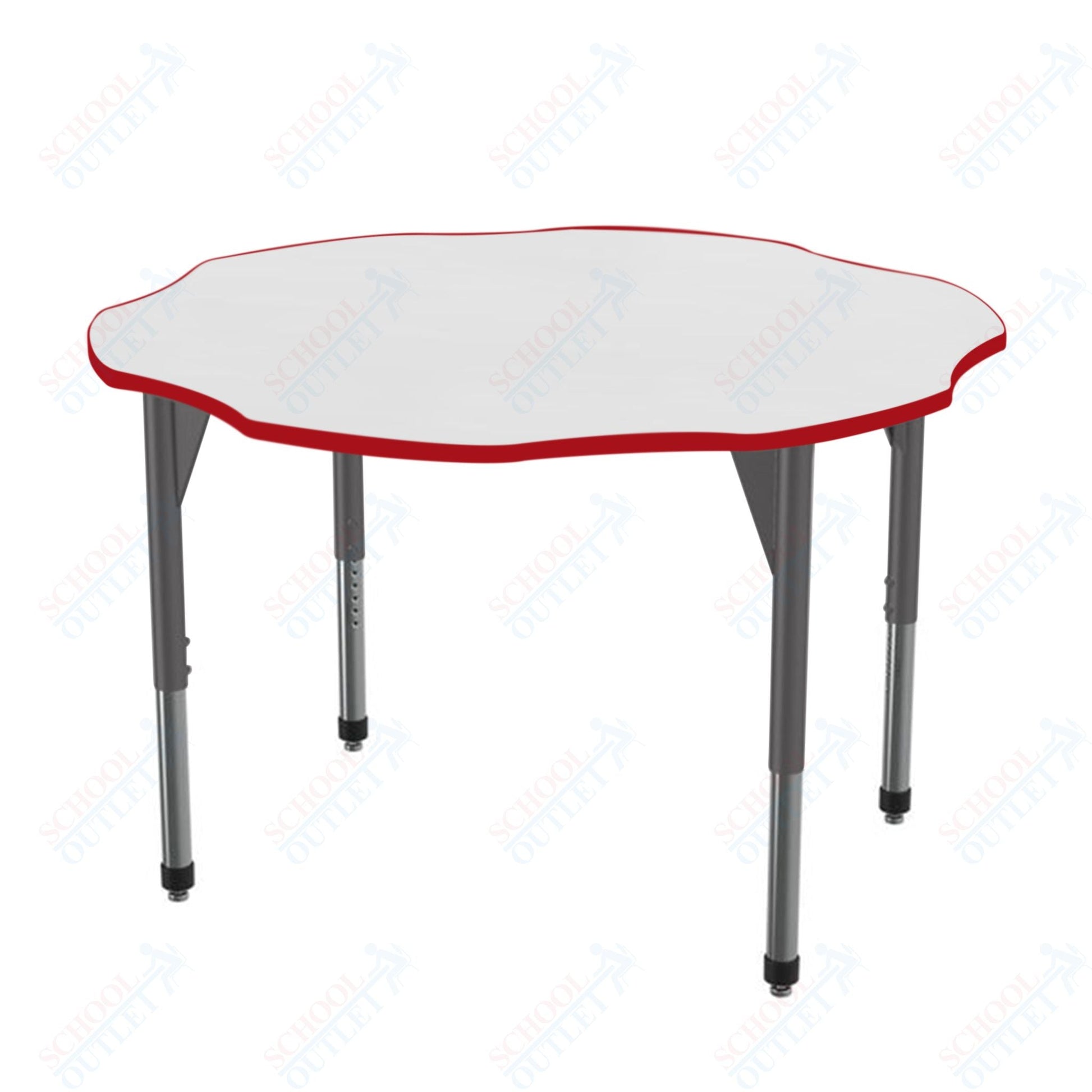 Marco Premier Series 60" Flower Activity Table w/ Dry Erase Top Adj Height 21" - 31" (43 - 2208 - DB) - SchoolOutlet