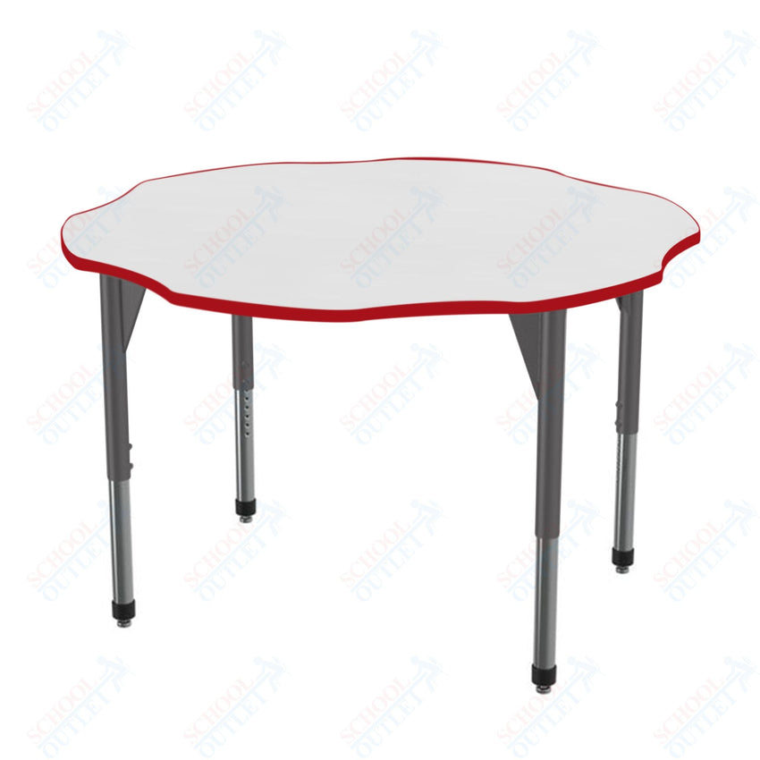 Marco Premier Series 60" Flower Activity Table w/ Dry Erase Top Adj Height 21" - 31" (43 - 2208 - DB) - SchoolOutlet