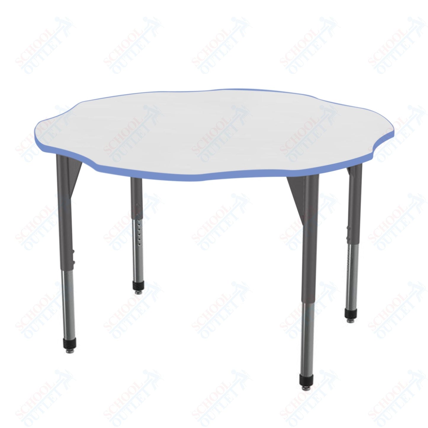 Marco Premier Series 60" Flower Activity Table w/ Dry Erase Top Adj Height 21" - 31" (43 - 2208 - DB) - SchoolOutlet