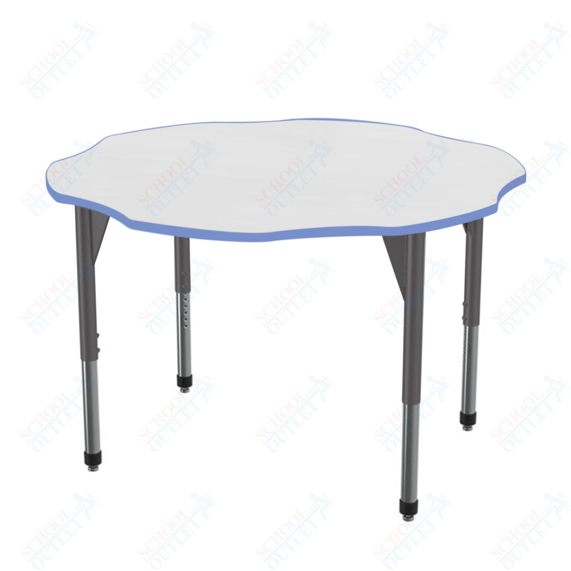 Marco Premier Series 60" Flower Activity Table w/ Dry Erase Top Adj Height 21" - 31" (43 - 2208 - DB) - SchoolOutlet