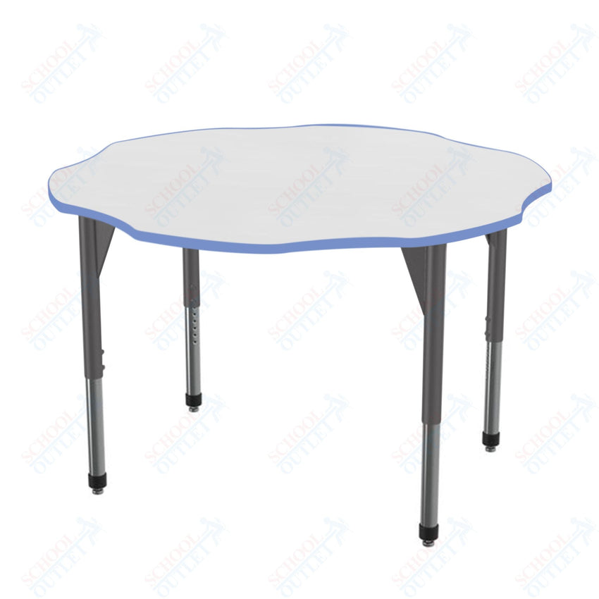 Marco Premier Series 60" Flower Activity Table w/ Dry Erase Top Adj Height 21" - 31" (43 - 2208 - DB) - SchoolOutlet
