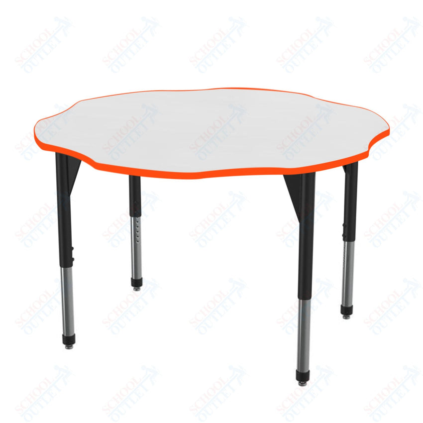 Marco Premier Series 60" Flower Activity Table w/ Dry Erase Top Adj Height 21" - 31" (43 - 2208 - DB) - SchoolOutlet