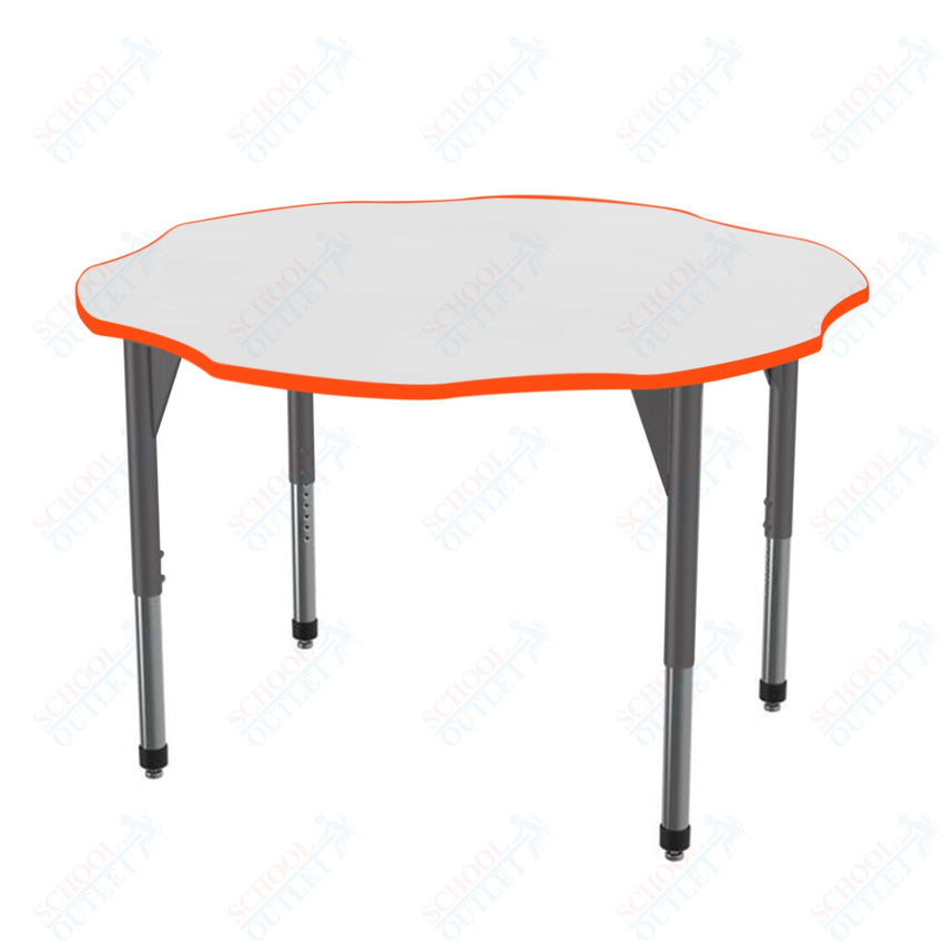 Marco Premier Series 60" Flower Activity Table w/ Dry Erase Top Adj Height 21" - 31" (43 - 2208 - DB) - SchoolOutlet