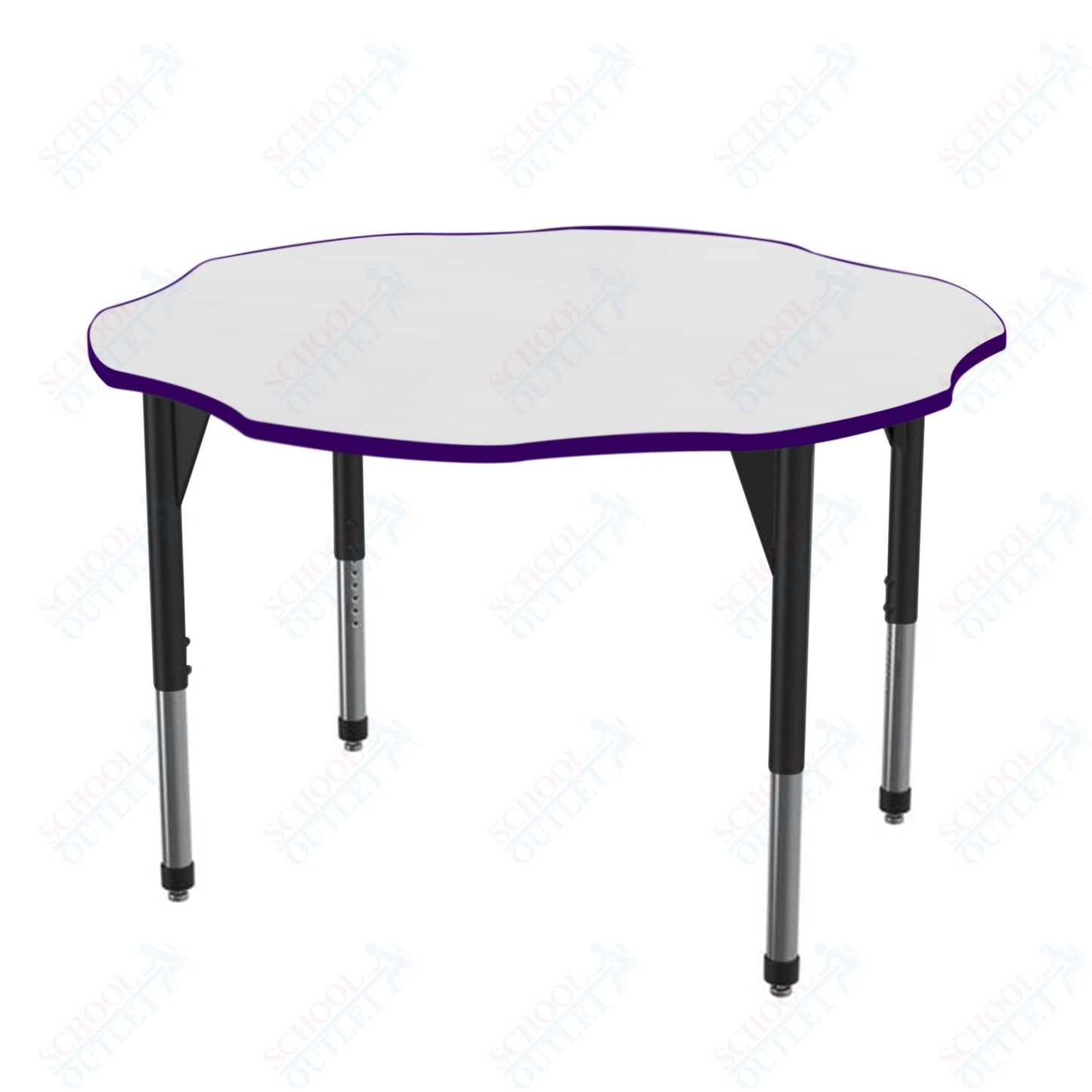 Marco Premier Series 60" Flower Activity Table w/ Dry Erase Top Adj Height 21" - 31" (43 - 2208 - DB) - SchoolOutlet