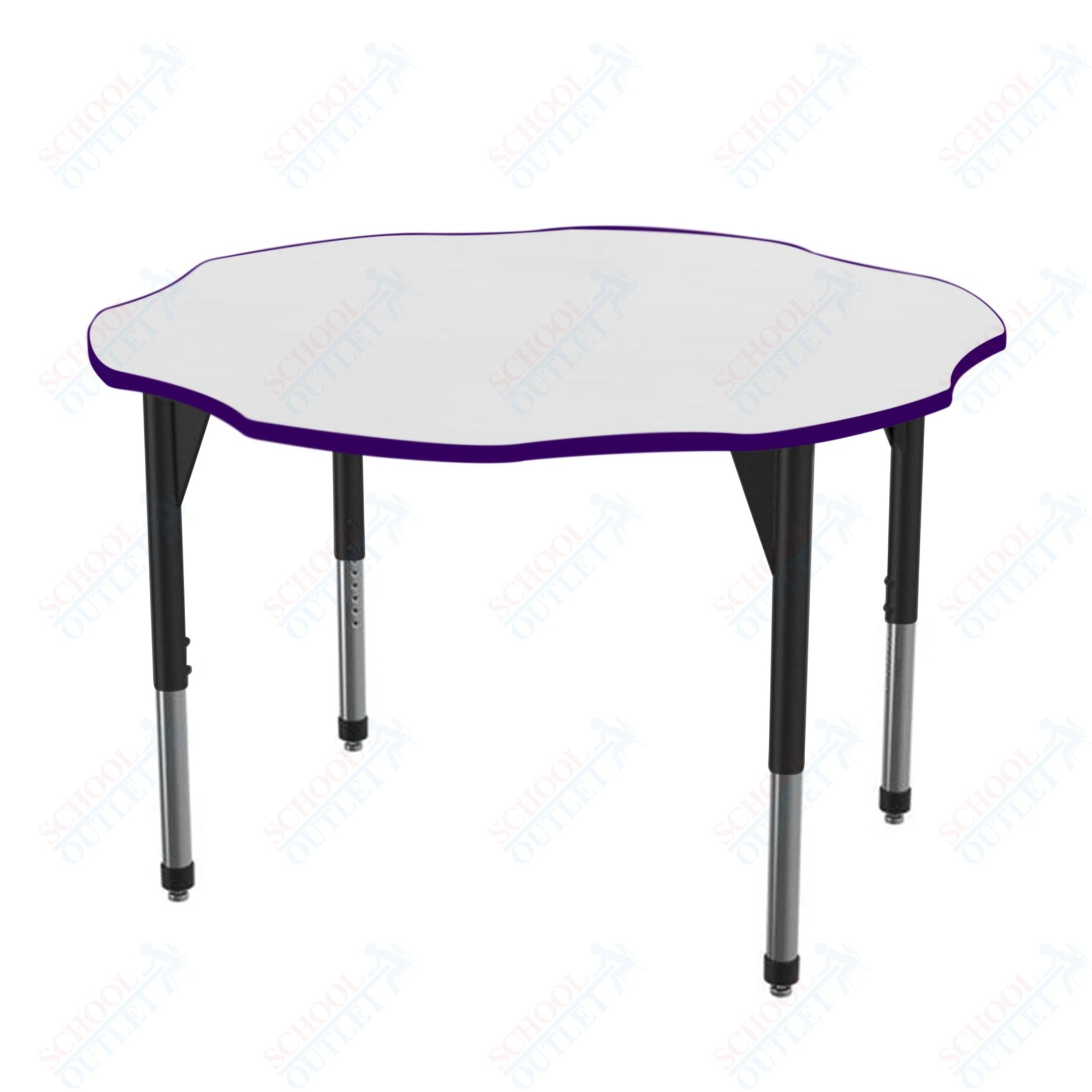 Marco Premier Series 60" Flower Activity Table w/ Dry Erase Top Adj Height 21" - 31" (43 - 2208 - DB) - SchoolOutlet