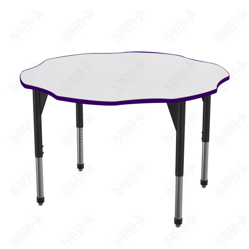 Marco Premier Series 60" Flower Activity Table w/ Dry Erase Top Adj Height 21" - 31" (43 - 2208 - DB) - SchoolOutlet