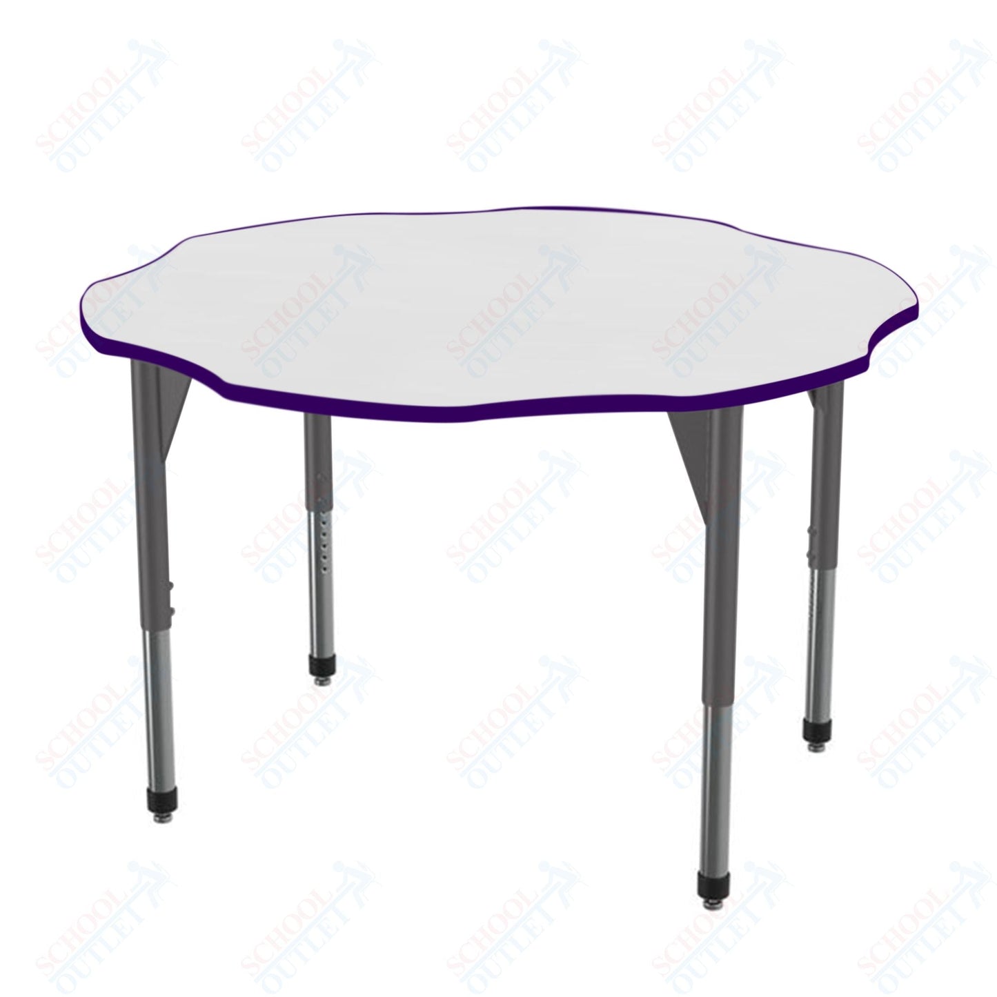 Marco Premier Series 60" Flower Activity Table w/ Dry Erase Top Adj Height 21" - 31" (43 - 2208 - DB) - SchoolOutlet