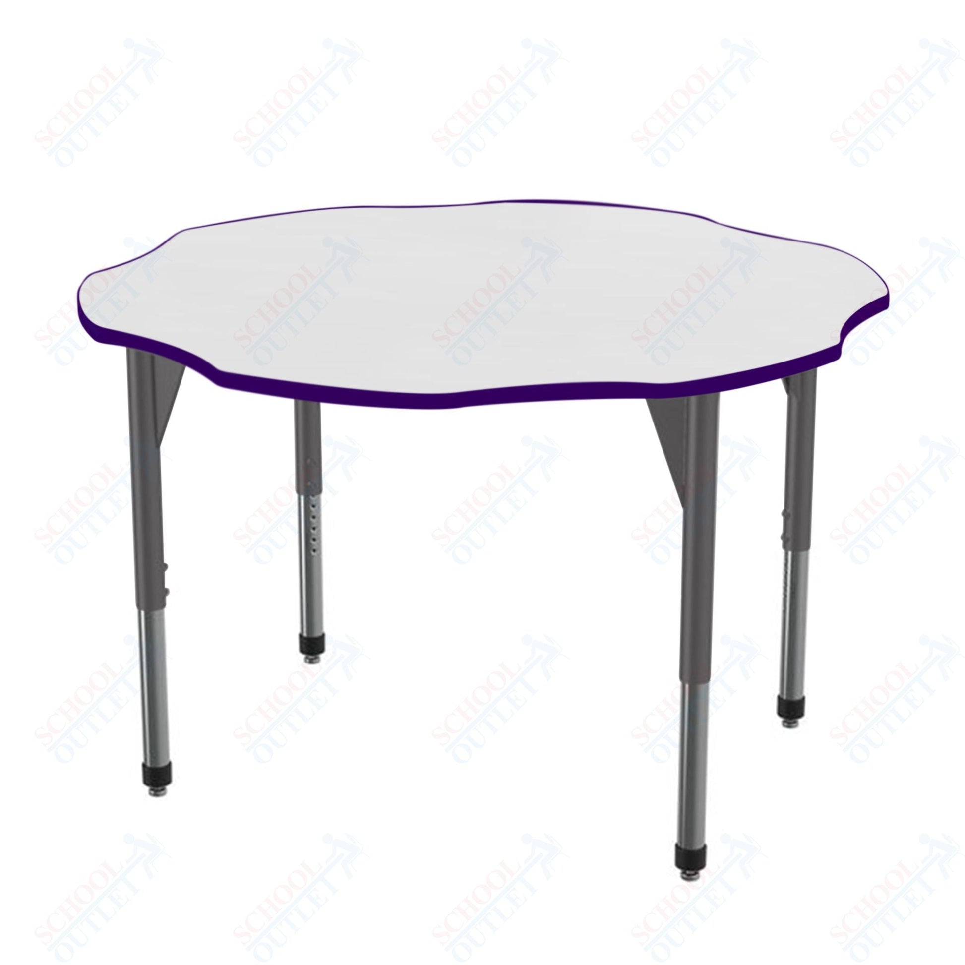 Marco Premier Series 60" Flower Activity Table w/ Dry Erase Top Adj Height 21" - 31" (43 - 2208 - DB) - SchoolOutlet