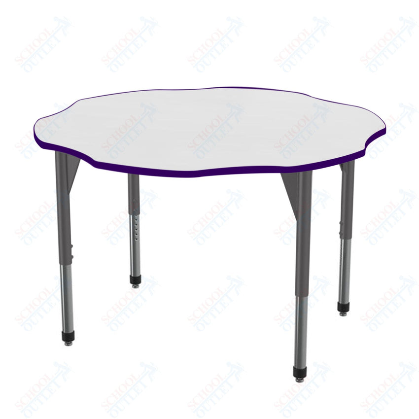Marco Premier Series 60" Flower Activity Table w/ Dry Erase Top Adj Height 21" - 31" (43 - 2208 - DB) - SchoolOutlet