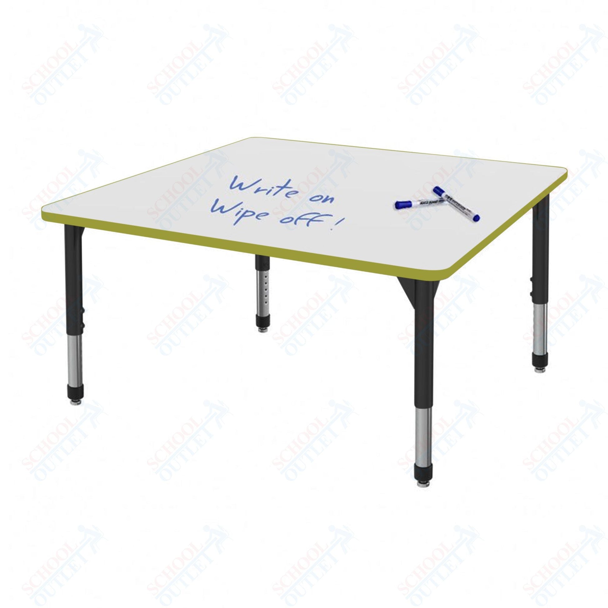 Marco Premier Series 36" Square Stand - Up Table w/ Dry Erase Top Adj Height 32" - 42" (43 - 2212 - DA) - SchoolOutlet