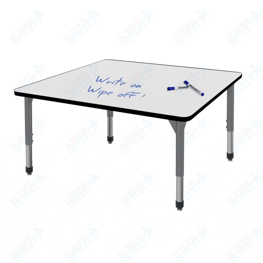 Marco Premier Series 36" Square Activity Table w/ Dry Erase Top Adj Height 21" - 31" (43 - 2212 - DB) - SchoolOutlet
