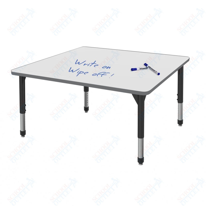 Marco Premier Series 36" Square Activity Table w/ Dry Erase Top Adj Height 21" - 31" (43 - 2212 - DB) - SchoolOutlet