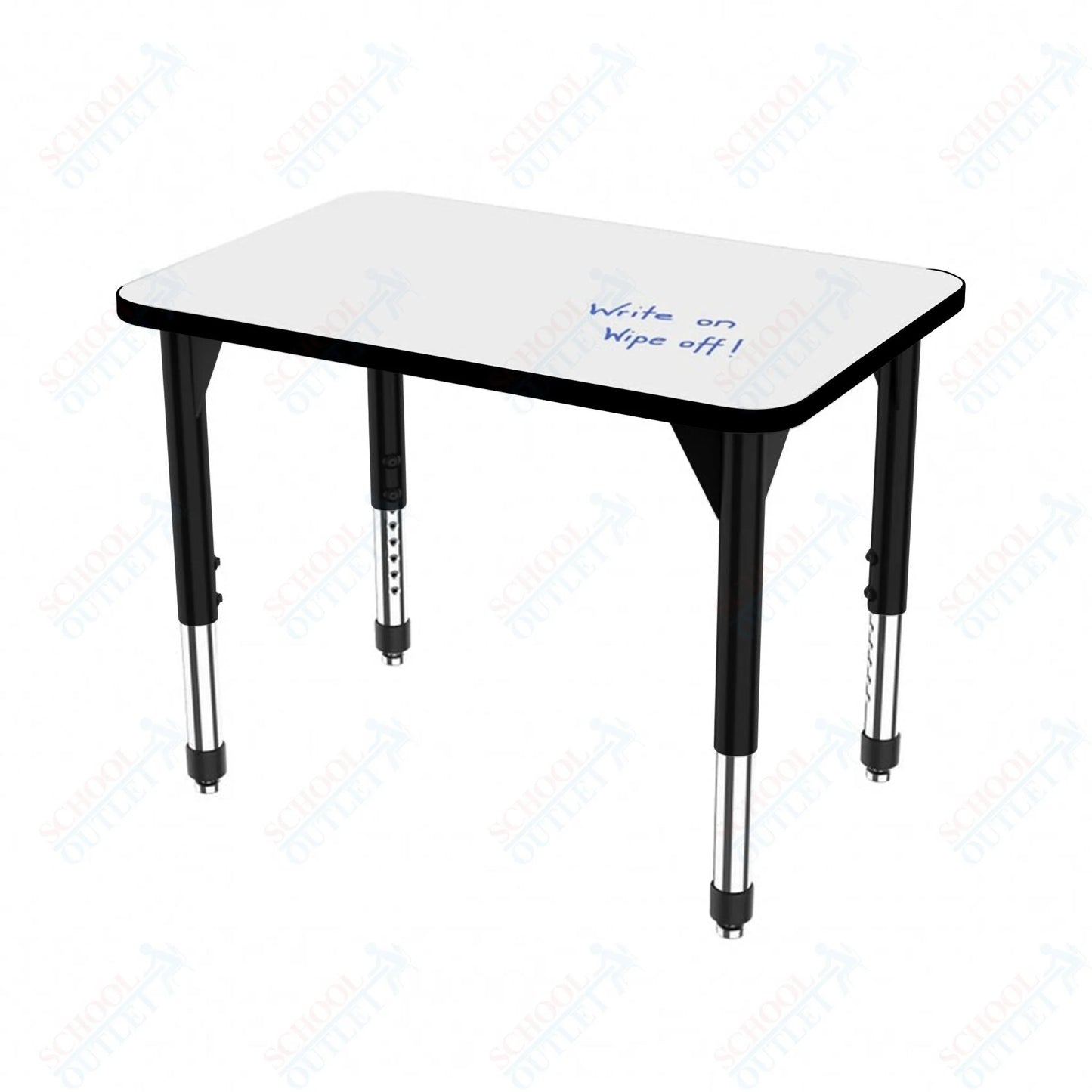 Marco Premier Series Rectangle Collaborative Desk w/ Dry Erase HPL Top 24" x 36" Adjustable Height 21"-31" (43-2224-DB)