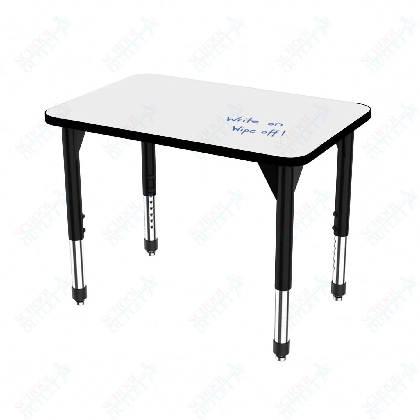 Marco Premier Series Rectangle Collaborative Desk w/ Dry Erase HPL Top 24" x 36" Adjustable Height 21"-31" (43-2224-DB) - SchoolOutlet
