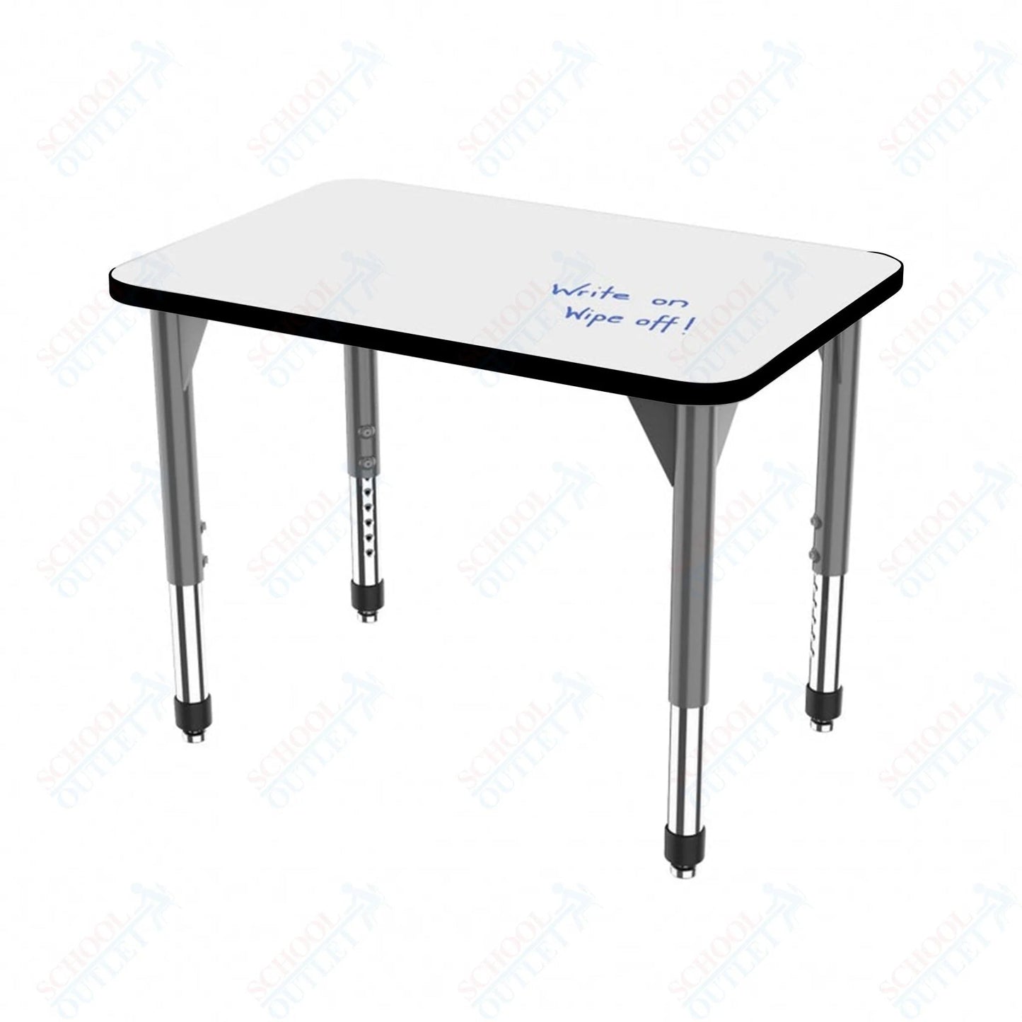 Marco Premier Series Rectangle Collaborative Desk w/ Dry Erase HPL Top 24" x 36" Adjustable Height 21"-31" (43-2224-DB) - SchoolOutlet