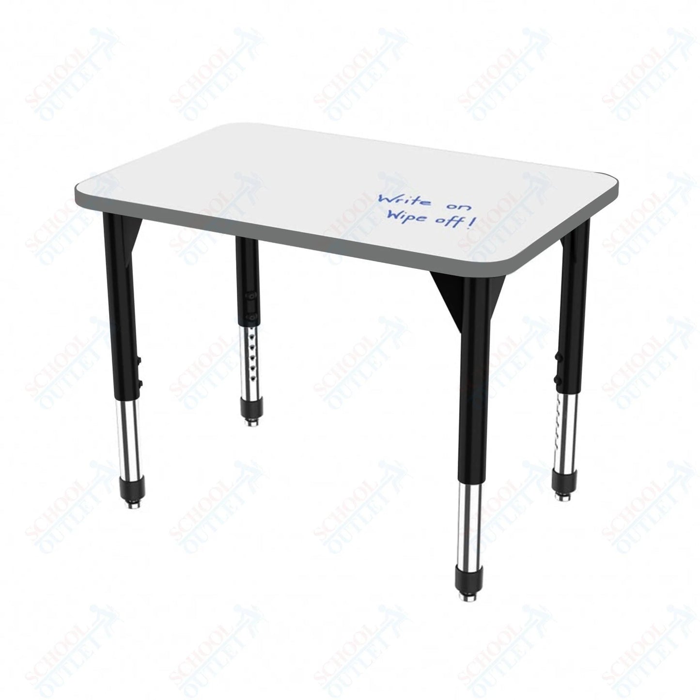 Marco Premier Series Rectangle Collaborative Desk w/ Dry Erase HPL Top 24" x 36" Adjustable Height 21"-31" (43-2224-DB) - SchoolOutlet