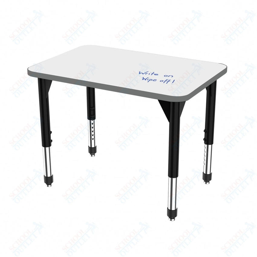 Marco Premier Series Rectangle Collaborative Desk w/ Dry Erase HPL Top 24" x 36" Adjustable Height 21"-31" (43-2224-DB) - SchoolOutlet