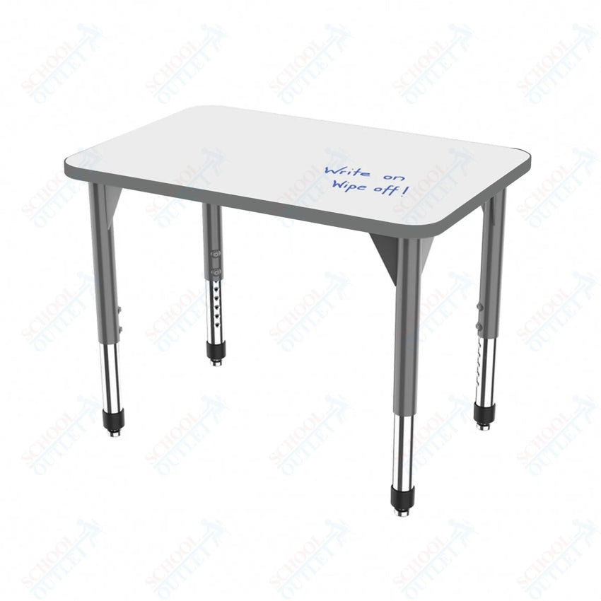 Marco Premier Series Rectangle Collaborative Desk w/ Dry Erase HPL Top 24" x 36" Adjustable Height 21"-31" (43-2224-DB) - SchoolOutlet