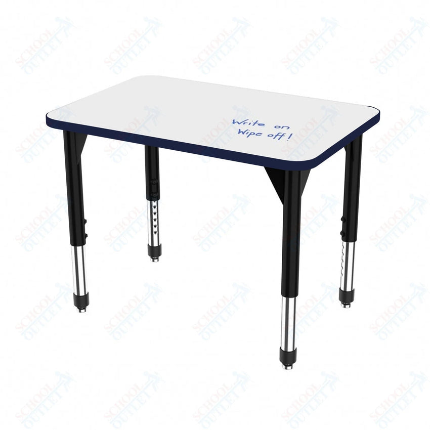 Marco Premier Series Rectangle Collaborative Desk w/ Dry Erase HPL Top 24" x 36" Adjustable Height 21"-31" (43-2224-DB) - SchoolOutlet