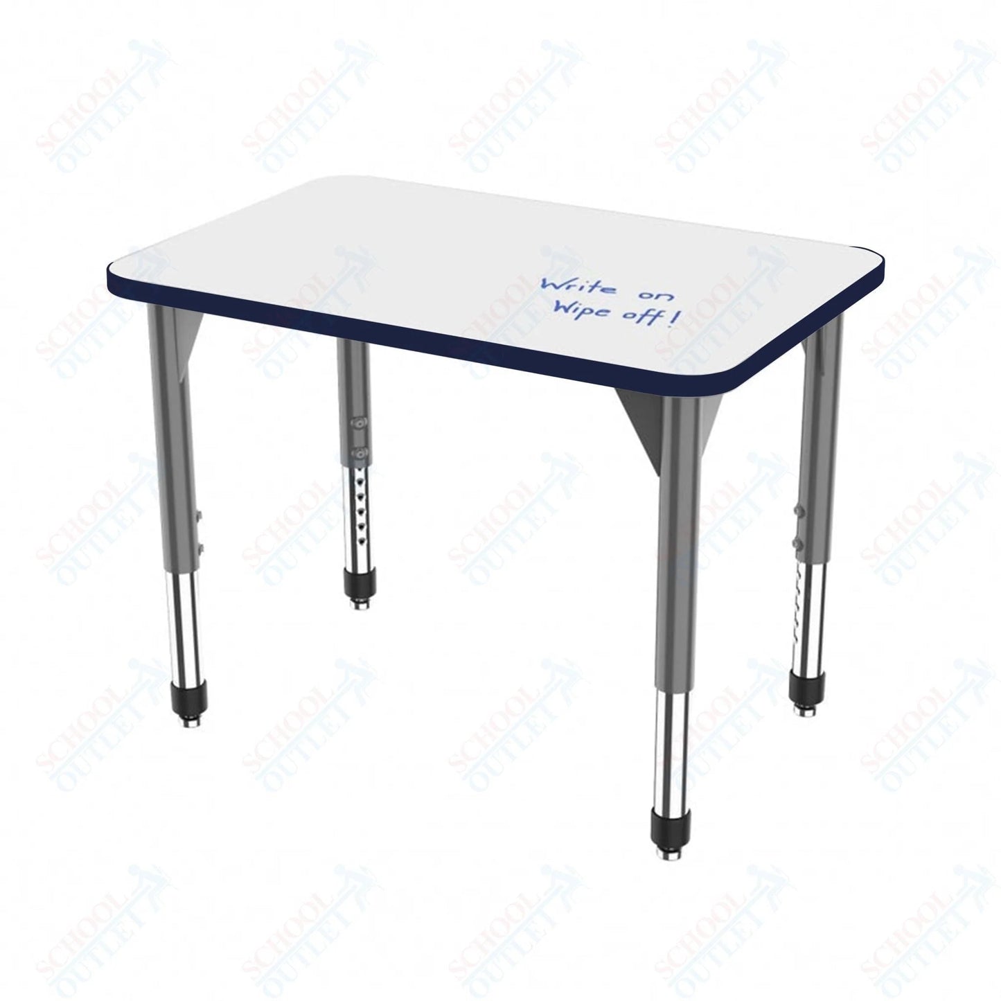 Marco Premier Series Rectangle Collaborative Desk w/ Dry Erase HPL Top 24" x 36" Adjustable Height 21"-31" (43-2224-DB) - SchoolOutlet