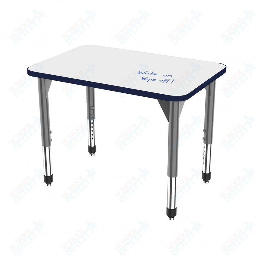 Marco Premier Series Rectangle Collaborative Desk w/ Dry Erase HPL Top 24" x 36" Adjustable Height 21"-31" (43-2224-DB) - SchoolOutlet