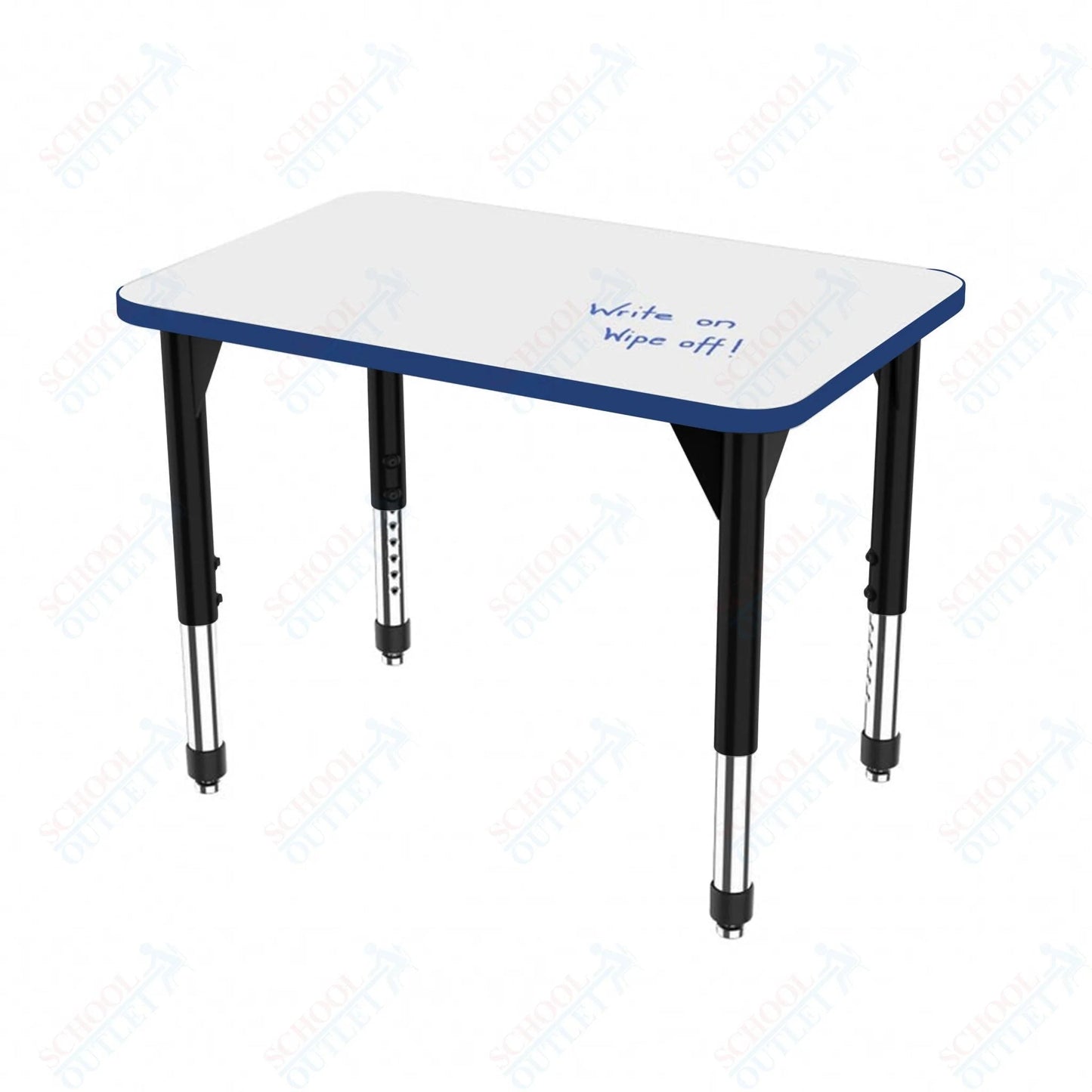 Marco Premier Series Rectangle Collaborative Desk w/ Dry Erase HPL Top 24" x 36" Adjustable Height 21"-31" (43-2224-DB) - SchoolOutlet