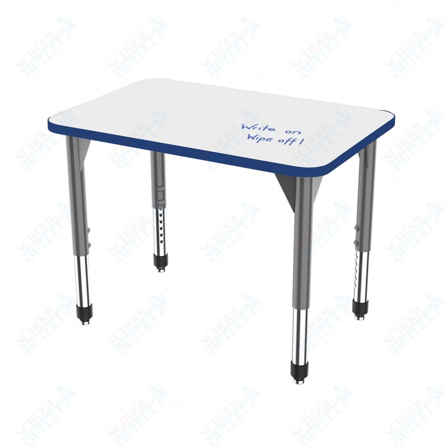 Marco Premier Series Rectangle Collaborative Desk w/ Dry Erase HPL Top 24" x 36" Adjustable Height 21"-31" (43-2224-DB) - SchoolOutlet