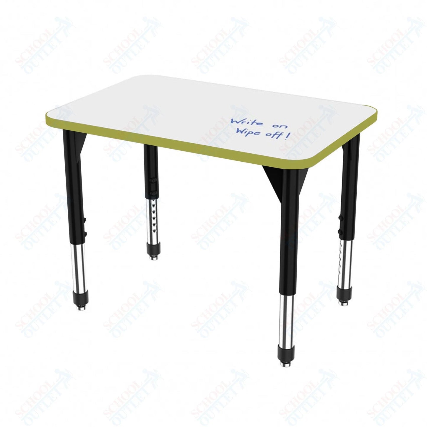 Marco Premier Series Rectangle Collaborative Desk w/ Dry Erase HPL Top 24" x 36" Adjustable Height 21"-31" (43-2224-DB) - SchoolOutlet