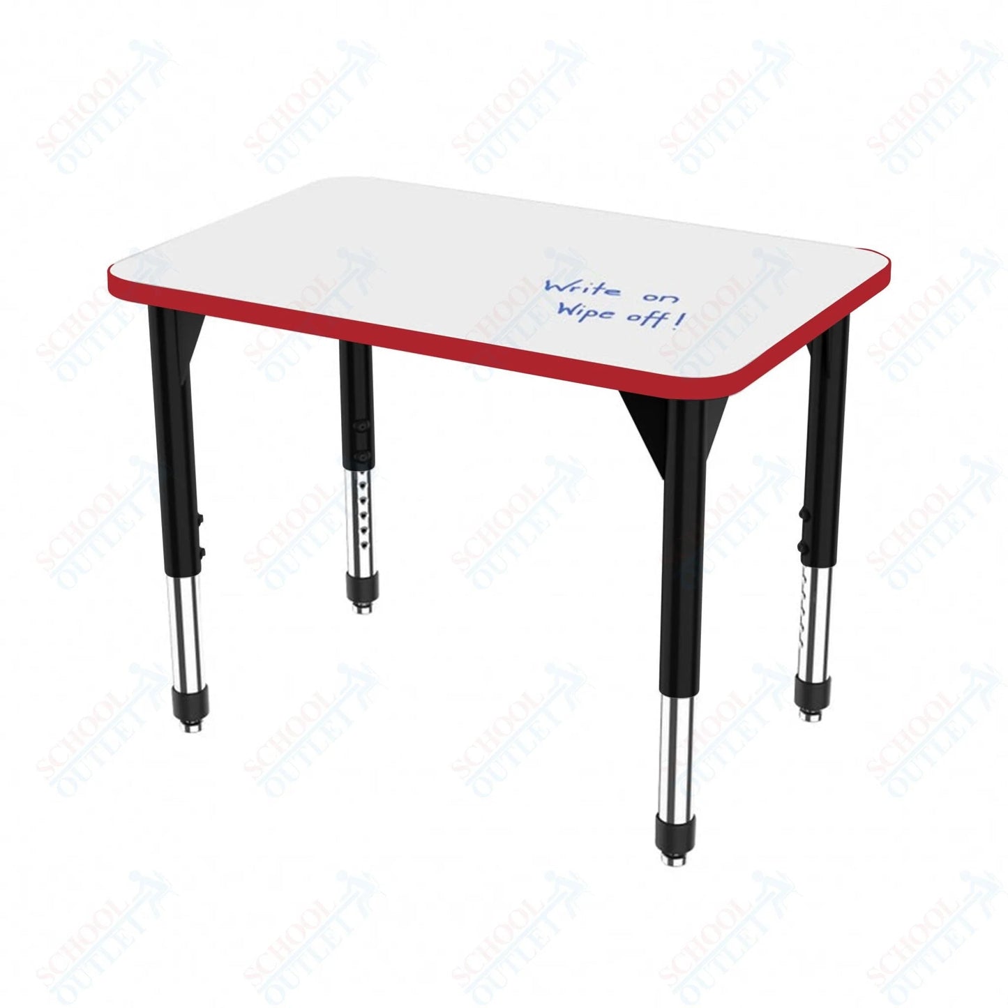 Marco Premier Series Rectangle Collaborative Desk w/ Dry Erase HPL Top 24" x 36" Adjustable Height 21"-31" (43-2224-DB) - SchoolOutlet