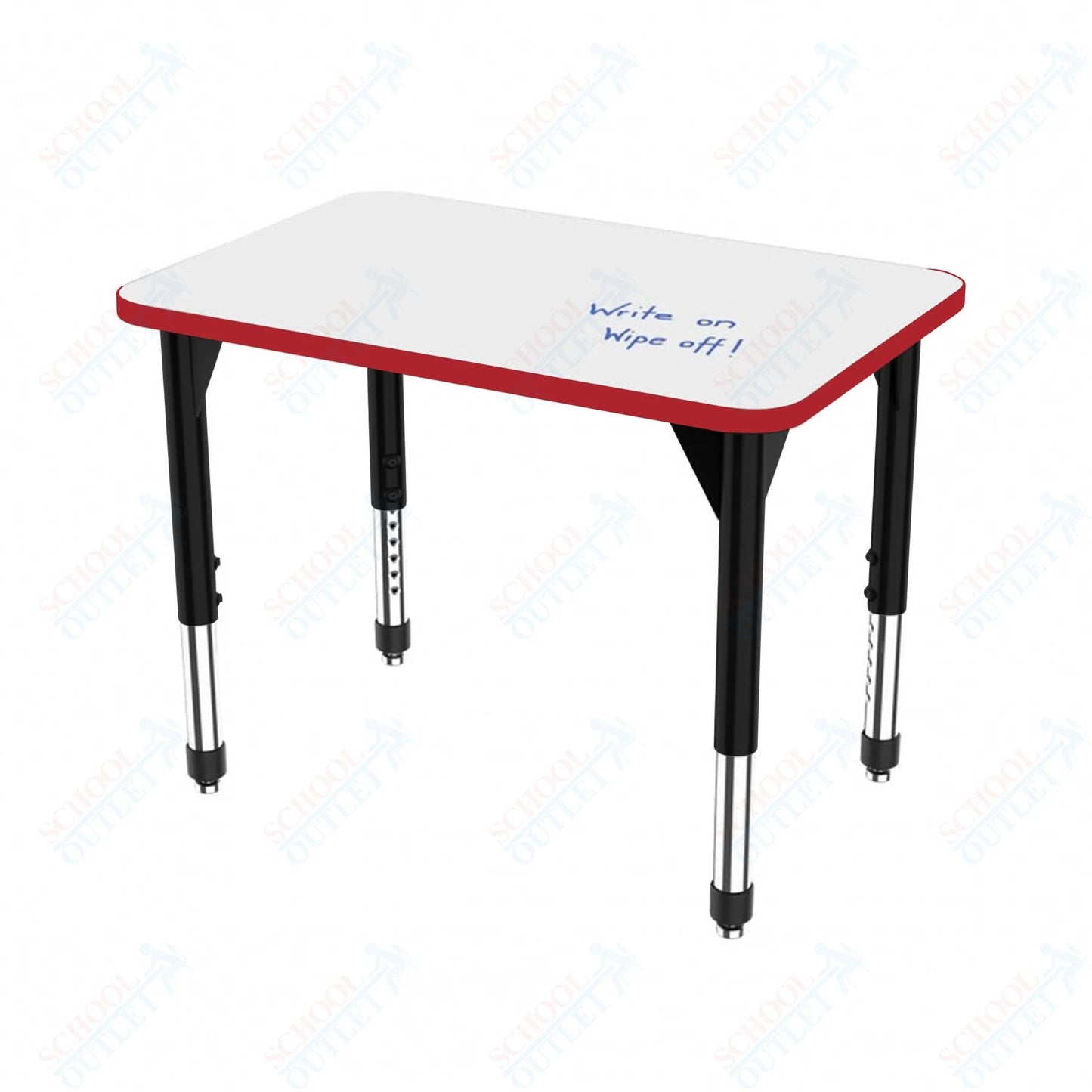 Marco Premier Series Rectangle Collaborative Desk w/ Dry Erase HPL Top 24" x 36" Adjustable Height 21"-31" (43-2224-DB)