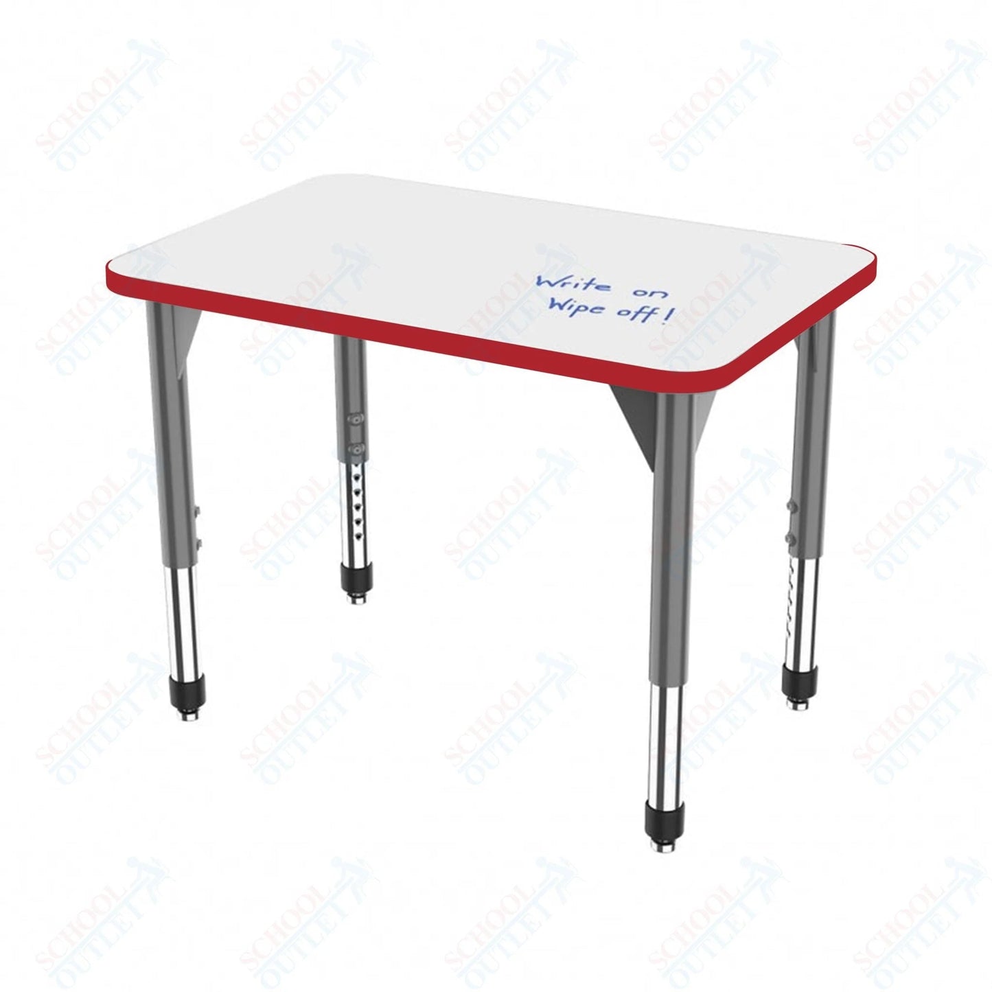 Marco Premier Series Rectangle Collaborative Desk w/ Dry Erase HPL Top 24" x 36" Adjustable Height 21"-31" (43-2224-DB) - SchoolOutlet