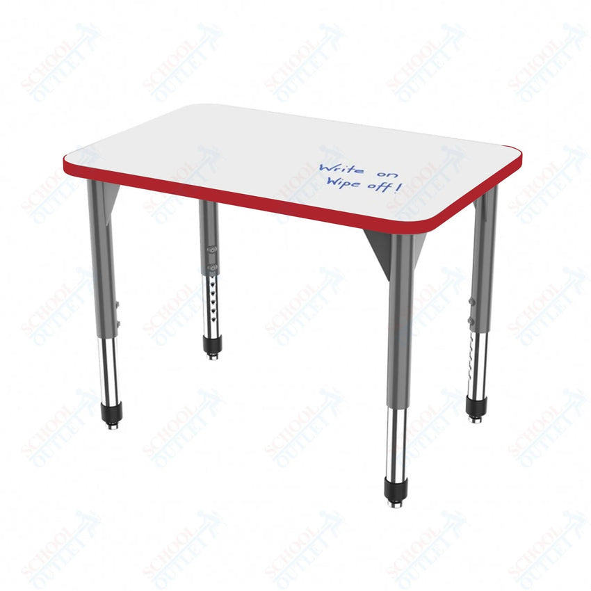 Marco Premier Series Rectangle Collaborative Desk w/ Dry Erase HPL Top 24" x 36" Adjustable Height 21"-31" (43-2224-DB) - SchoolOutlet